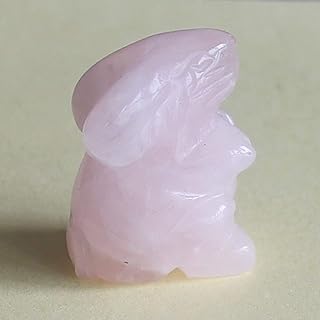 30mm Hand Carved Mixed gemstom Rabbit Bunny Figurine Animal Carving (Rose Quartz)