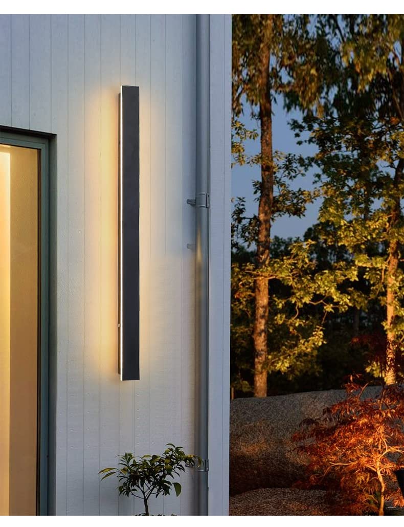 Nordycka minimalistyczna lampa ścienna, lampa ścienna LED w tle, wodoodporna zewnętrzna długa taśma ścienna, odpowiednia do ogrodu hotelu korytarza korytarza korytarza ścian (wodoodporna)