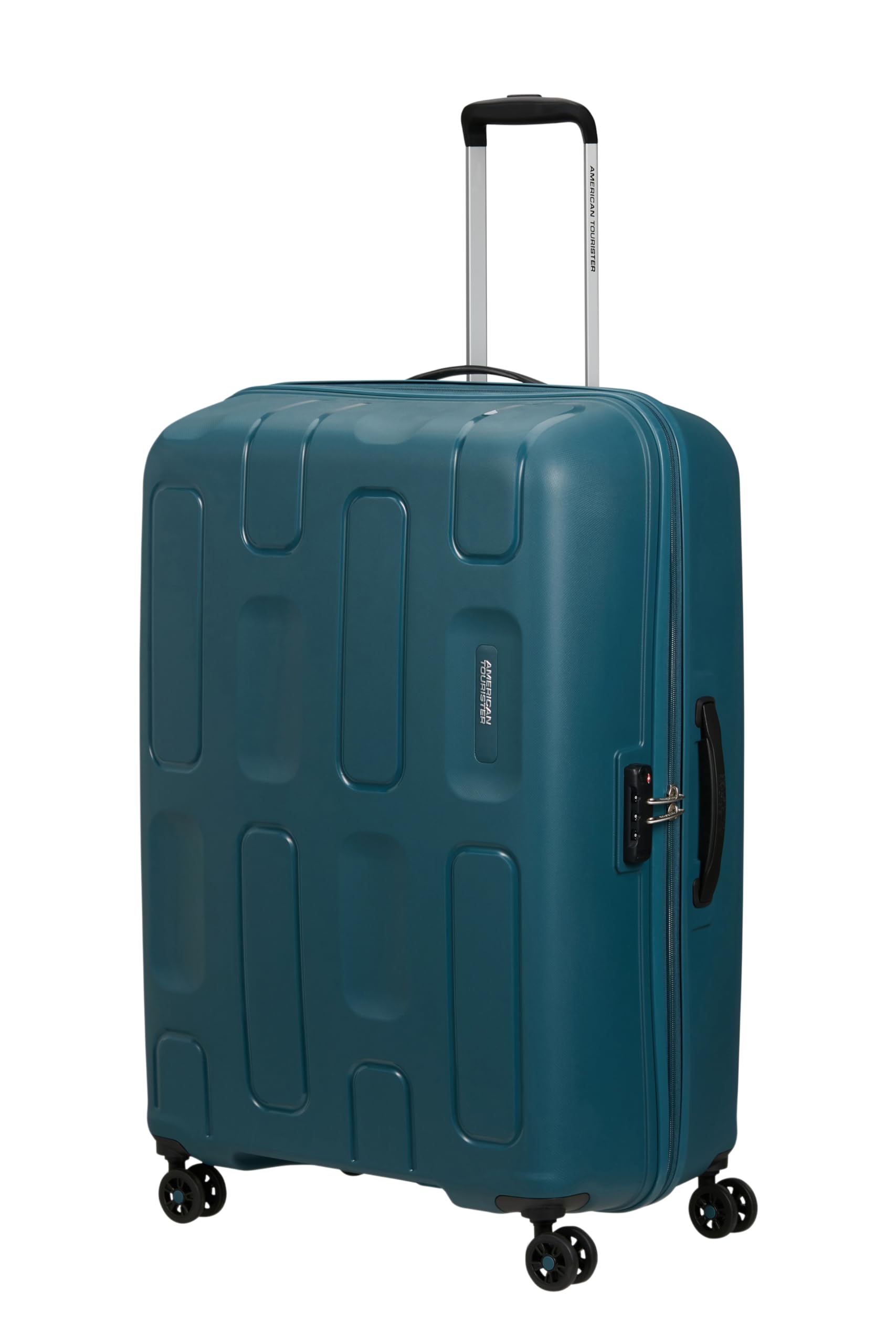 American Tourister Ellipso - Hartschalenkoffer Groß 79 cm, Leichter Reisekoffer mit 4 Rollen, TSA-Schloss, Check-in-Koffer 104L - 3.80 KG - Blaugrün (Totally Teal)