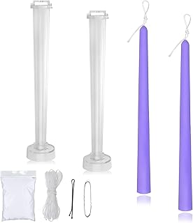 MILIVIXAY 2pcs Taper Candle Molds -Height: 9.84 inch,Top Diameter:0.50 inch,Bottom Diameter:0.87 inch-30 ft. of Wick,a Lead Wire and 2pcs Wick Clips Included as a Gift