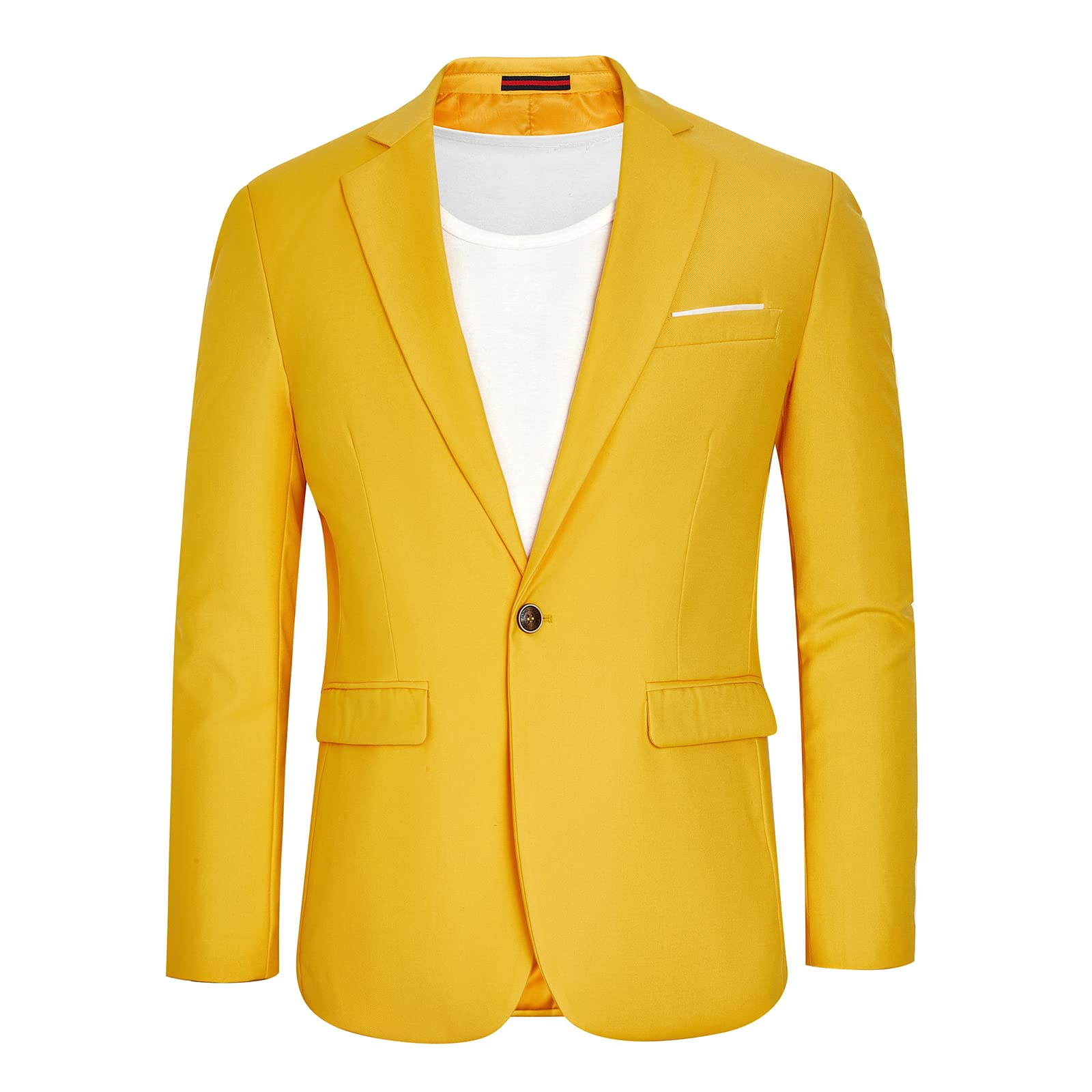 Giacca da uomo Casual Blazer Un Bottone Slim Fit Cappotti Sportivi Elegante Giacca