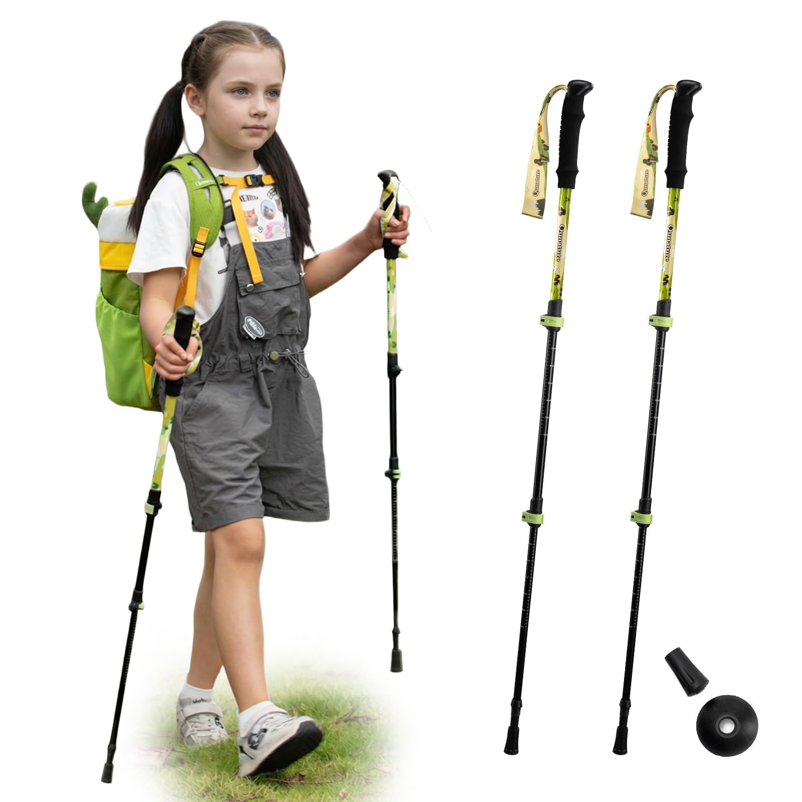 Bastoni da Trekking per Bambini Bastoncini da Trekking Pieghevoli Regolabile 51-100cm in Alluminio con Manico in Eva, Bastoncini Telescopici Leggero per Montagna Escursioni