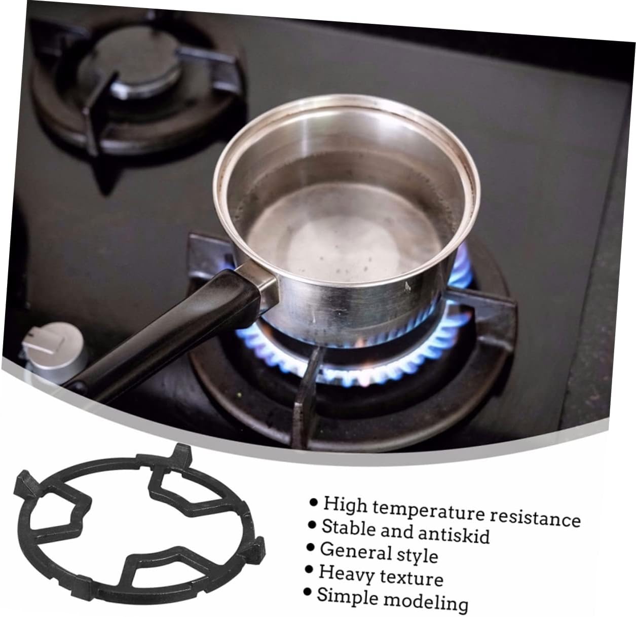 Gas Stove Bracket Cast Iron Wok Ring Heatproof Wearproof Easy to Clean Stove Accessory