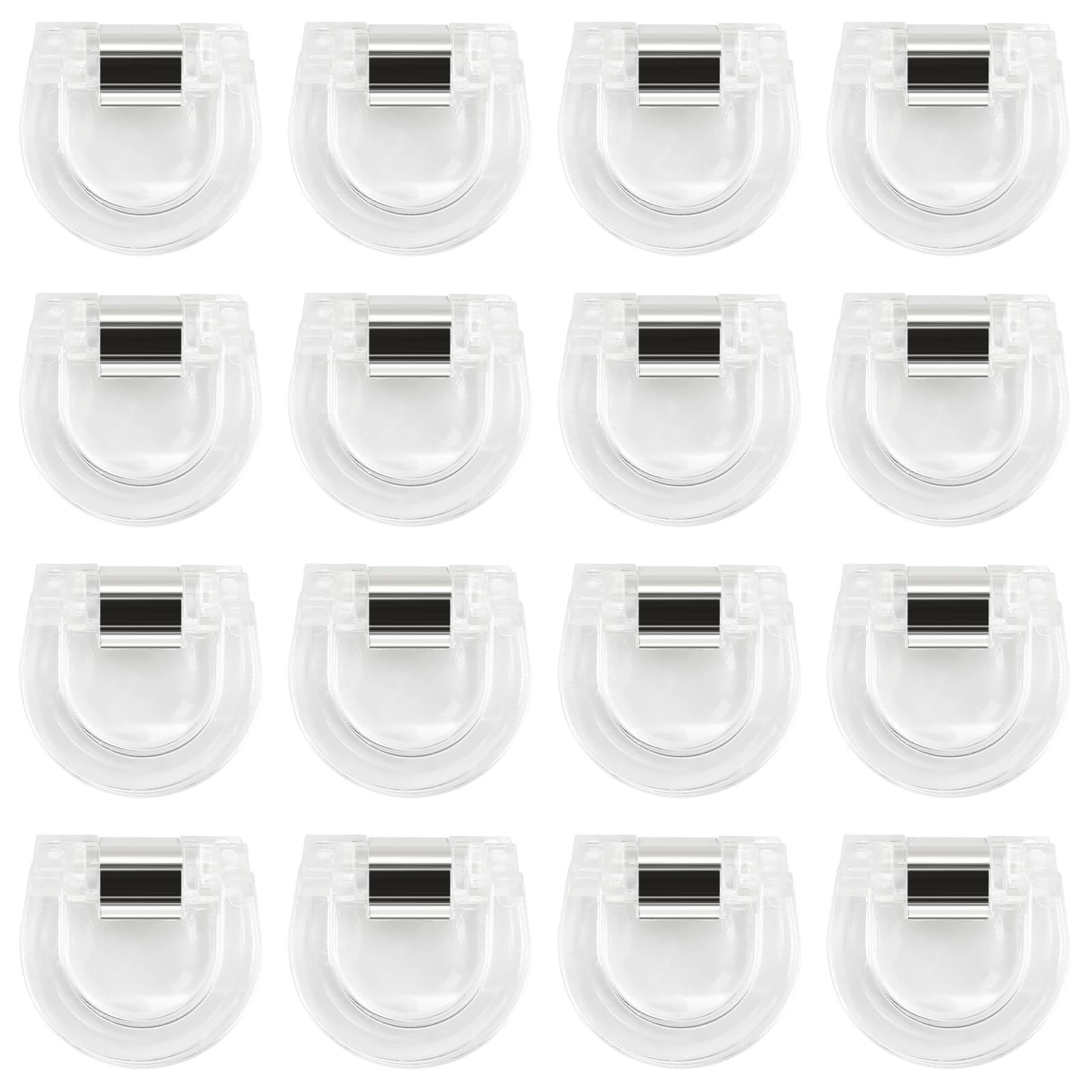 Photo 1 of 16Pcs Adjustable Hem Clips for Pants, Fabric Holders for Hemming Dress Pants & Shirts, Reusable Quilting Clips to Shorten Jeans, Cuff Sleeves No-Slip Tightener for Clothing Temporary Fix (Transparent)
