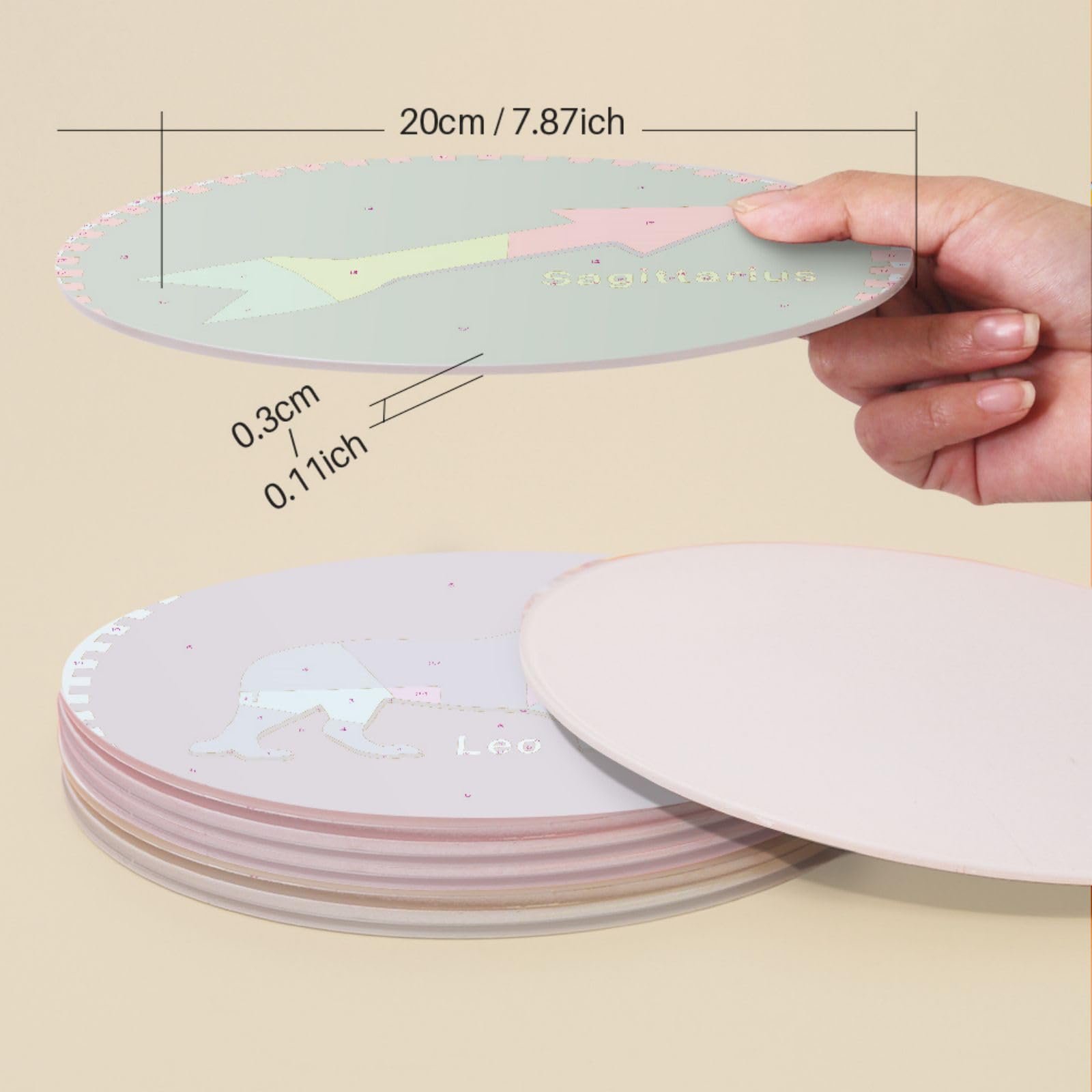 CustmArti DIY Malen nach Zahlen Tischsets 12er Set Motive Zwölf Sternbilder Abwaschbare Platzsets aus PVC Kreative Dekoration für Esszimmertisch Basteln Erwachsene-Constellations-3