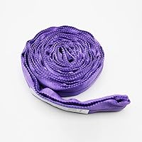 Vista 12 de Correas de elevación redondas sin fin de poliéster morado, 4 pies de longitud, capacidad vertical de 2,600 libras, cesta de 5,200 libras