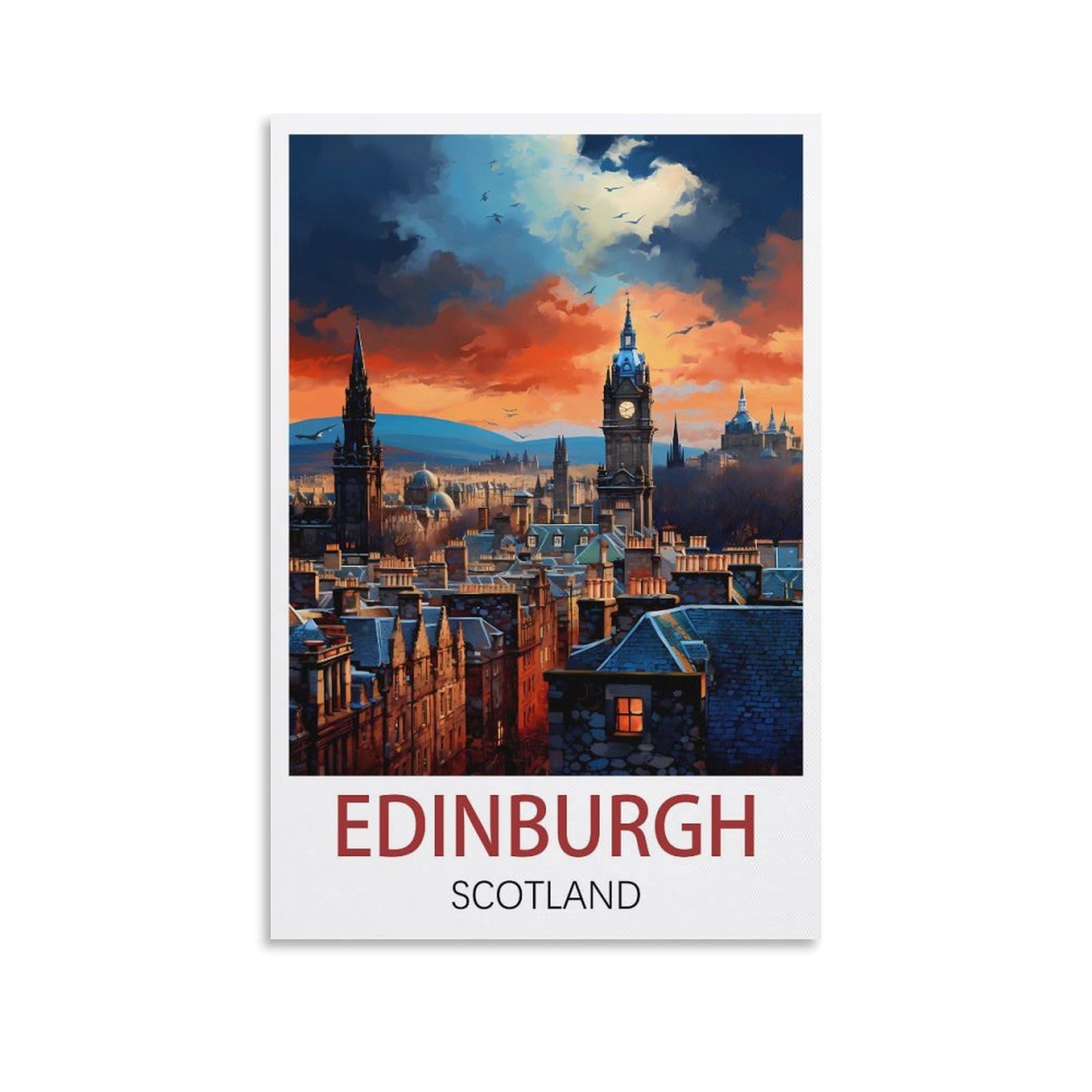 EZMLFA 5D Diamond Painting Kits for Adults,Edinburgh Scotland,Diamond Painting,Landscape Gem Art Kits Adult and Crafts Home Decor 40x40cm