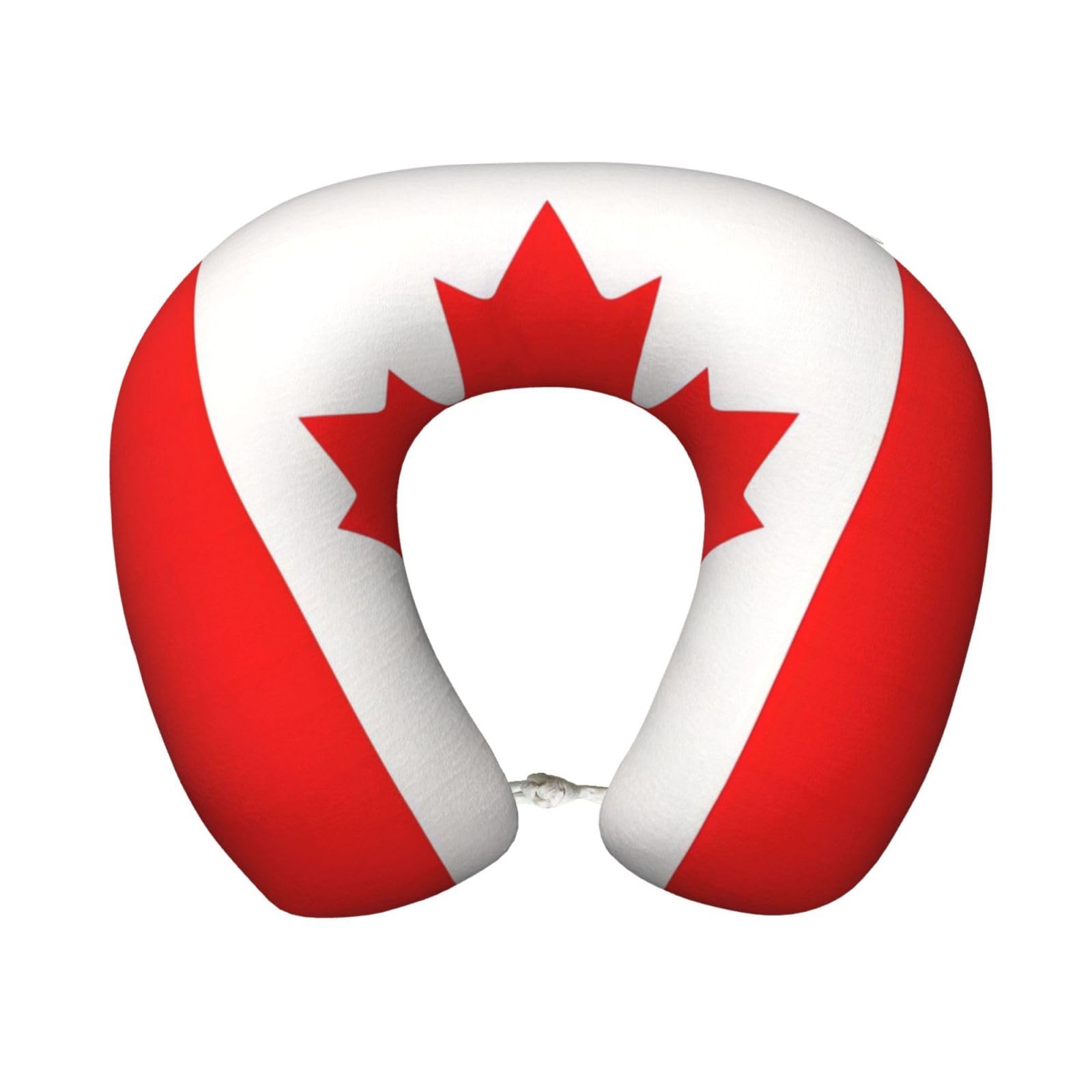 peiyeety Canadian Flag Print Custom U-Shaped Pillow,Memory Foam Cervical Neck Travel Pillow,for Home,Camping,Travelling