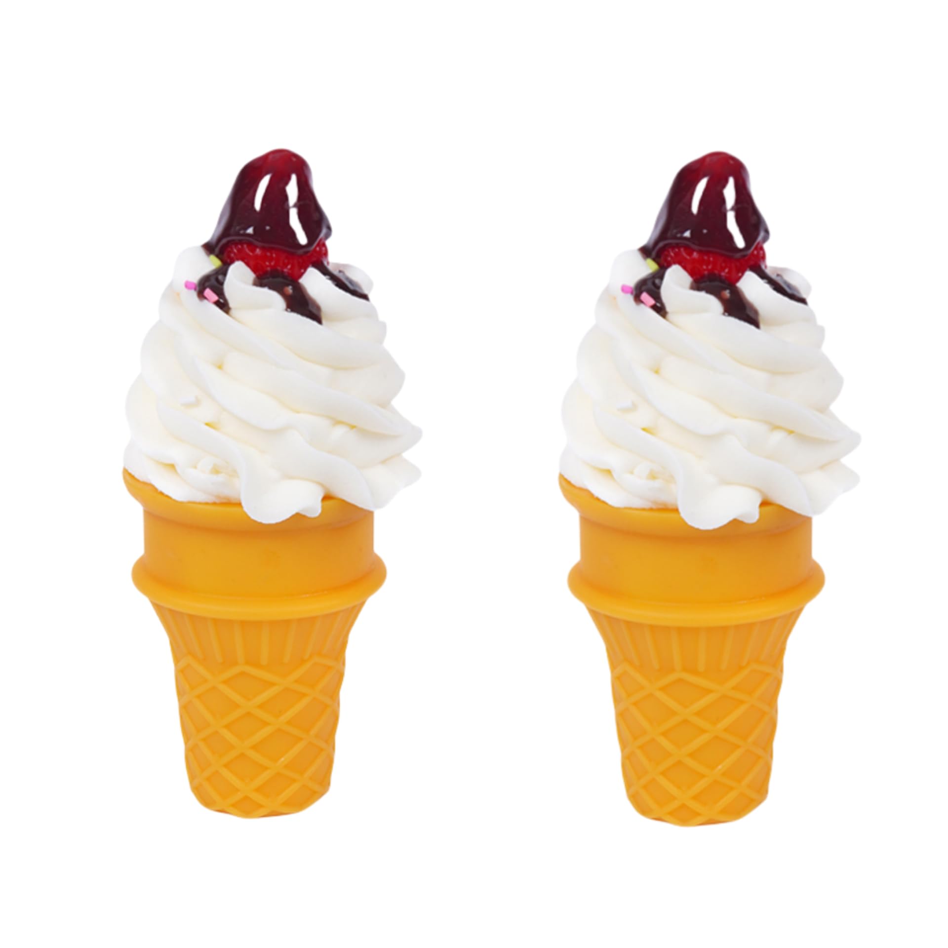 2PCS Realistic Chocolate Ice Cream Models Artificial Lifelike Ice Cream Lifelike Fake Dessert Decor for Kitchen Counters Bakery Displays Photography Props (Chocolate)