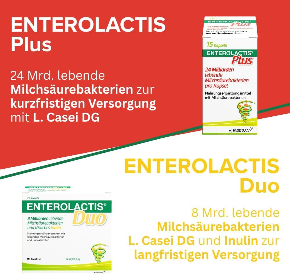 2X ENTEROLACTIS PLUS 30 CAPSULE - Integratore Fermenti Lattici Vivi - 60 CPS