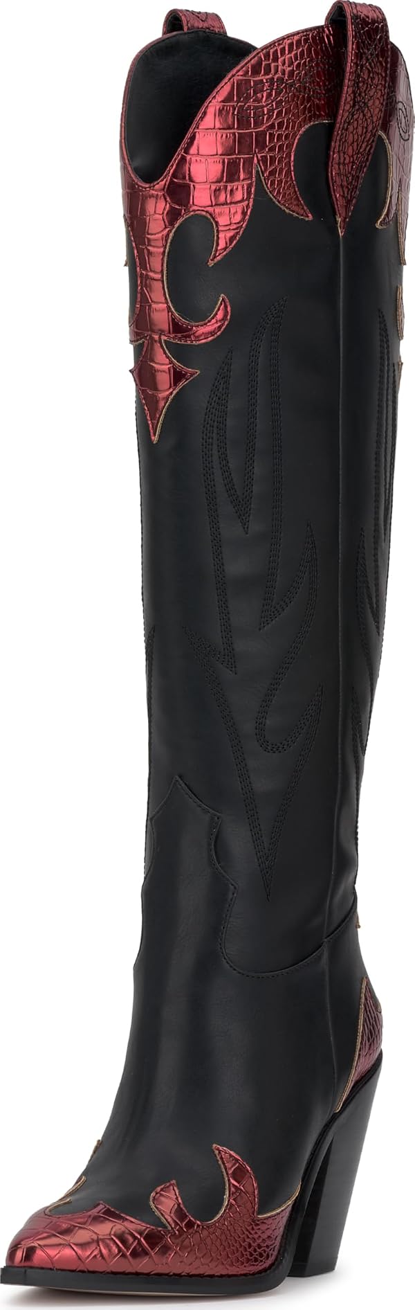 Jessica Simpson Women's Rhetta Knee High Boot, Black/Oxblood, 8 by Jessica Simpson - Used condition