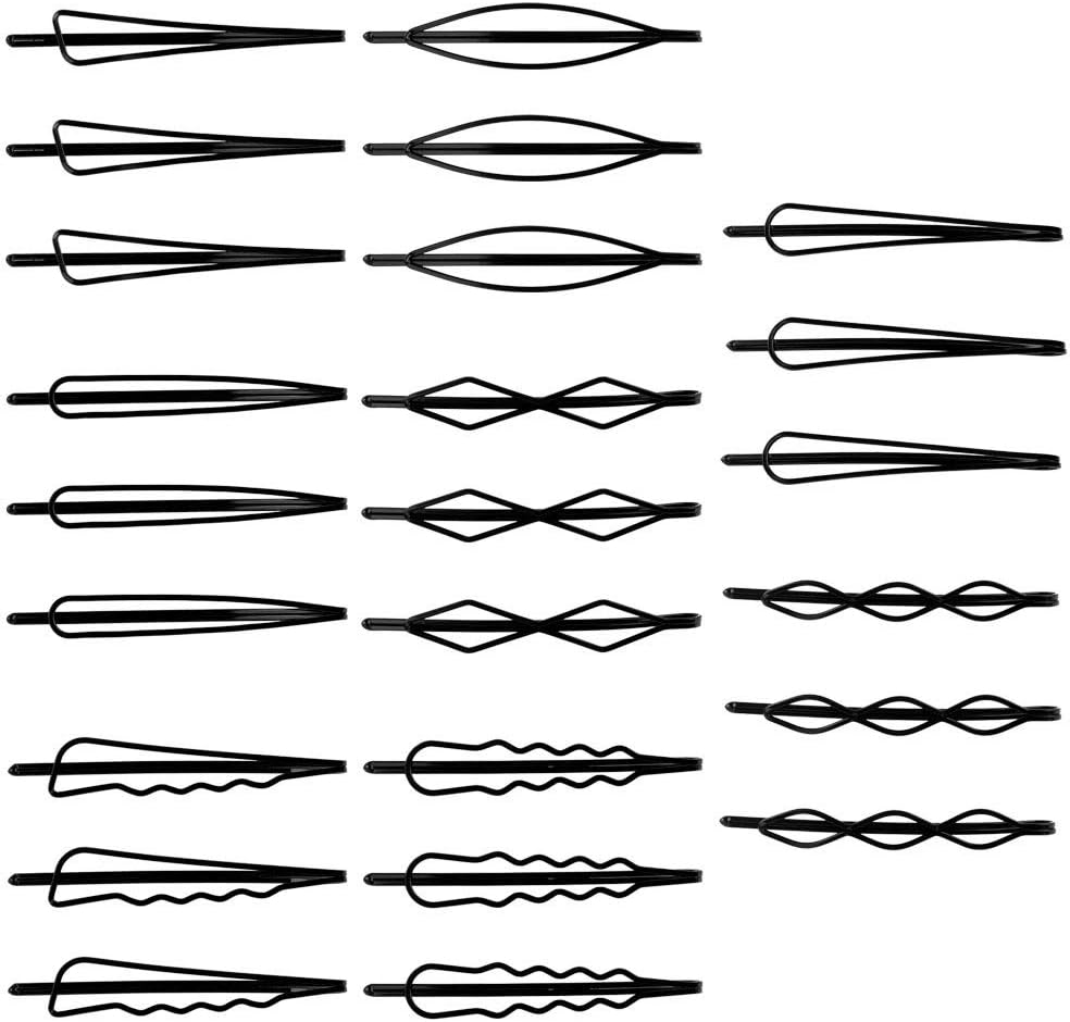 24PCS Hair Clips 8 Styles Hair Grips Hair Pins Hair Styling Accessories Minimalist Easy to Hold Hair Barrette Clips for Thick Hair Thin Hair Women Girls DIY Black