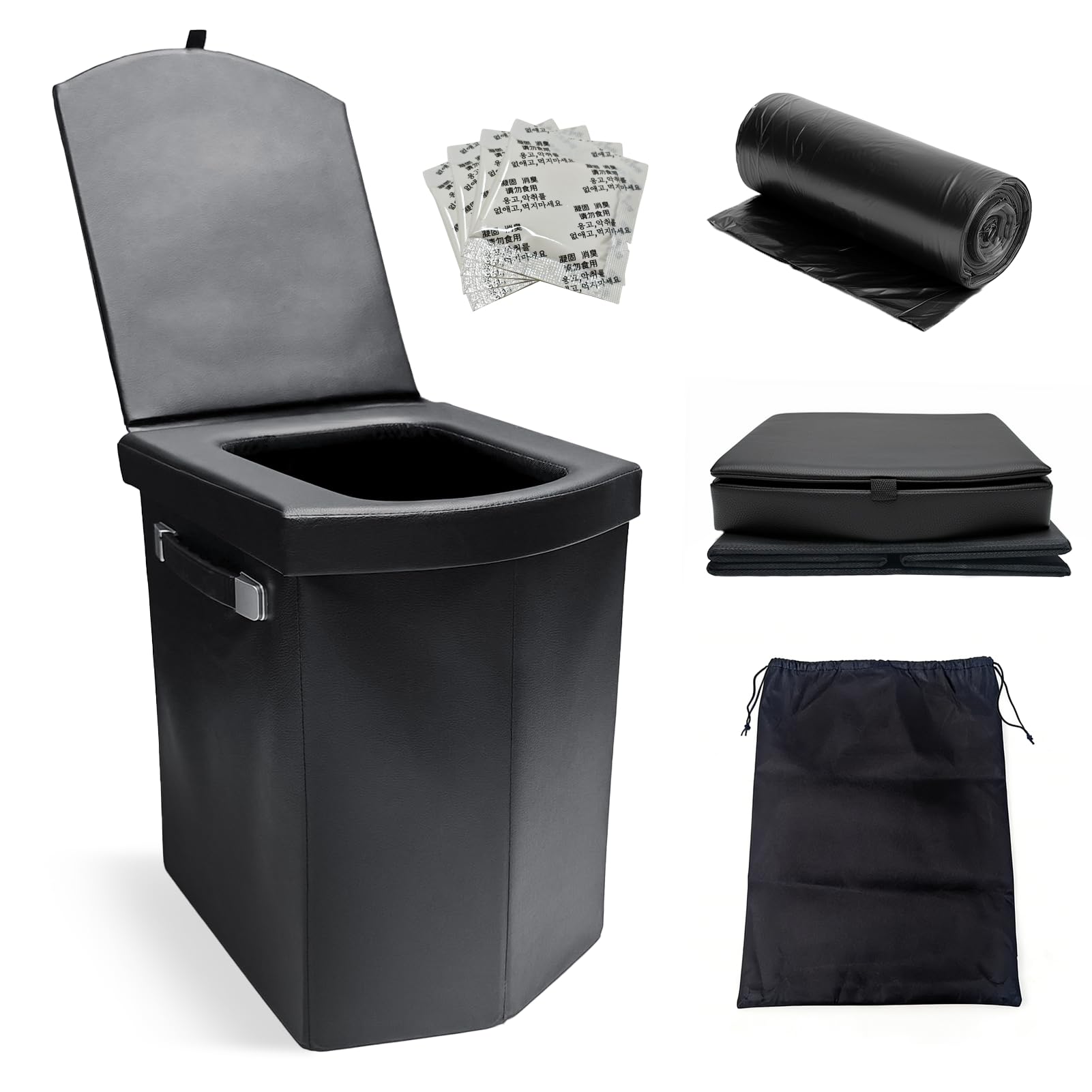 WETCEAOM Toilettes de camping, toilettes mobiles, toilettes séparées, toilettes portables pour l'extérieur ou l'intérieur, pot pliable pour le camping en voiture