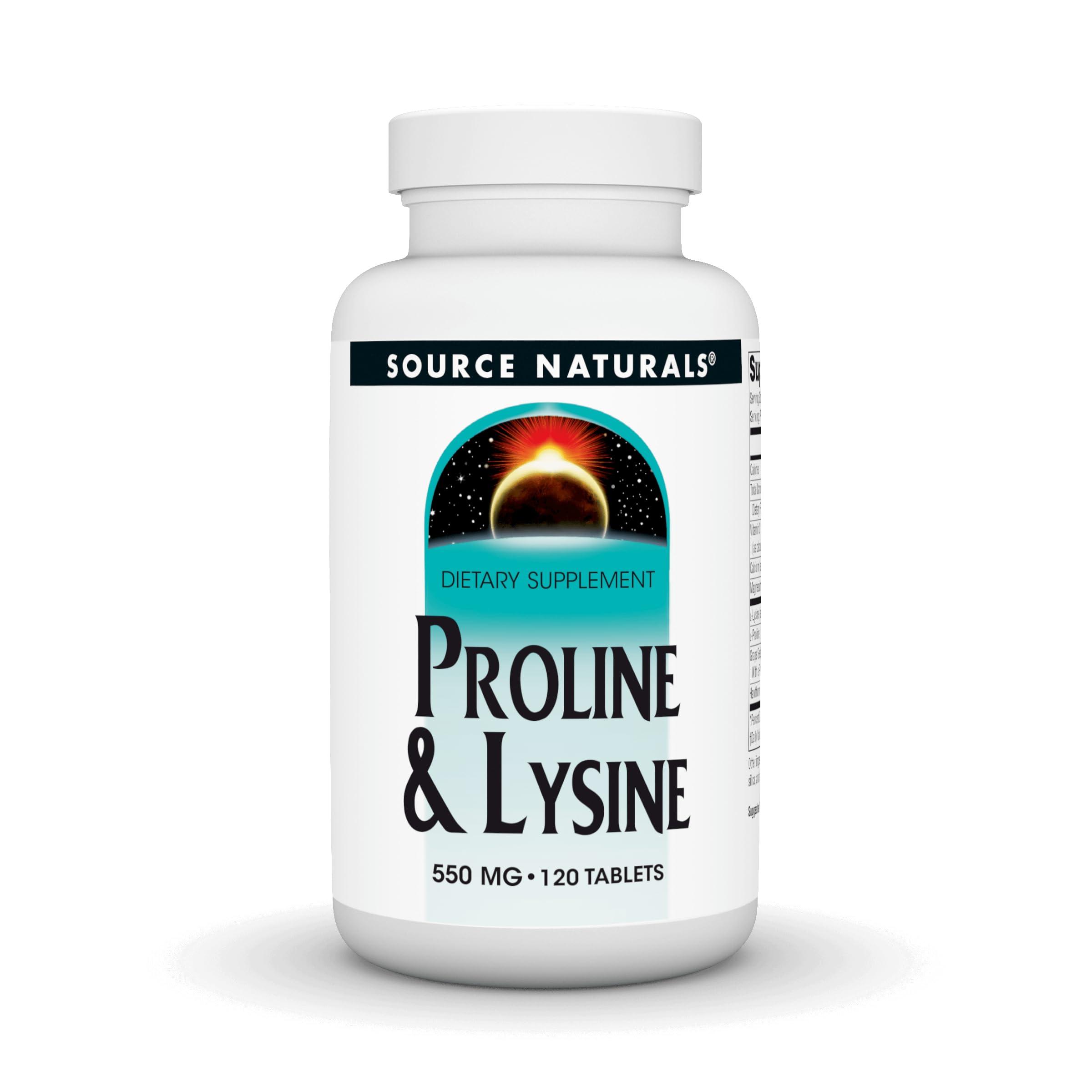 Source Naturals Proline & Lysine, 550 mg - 120 Tablets