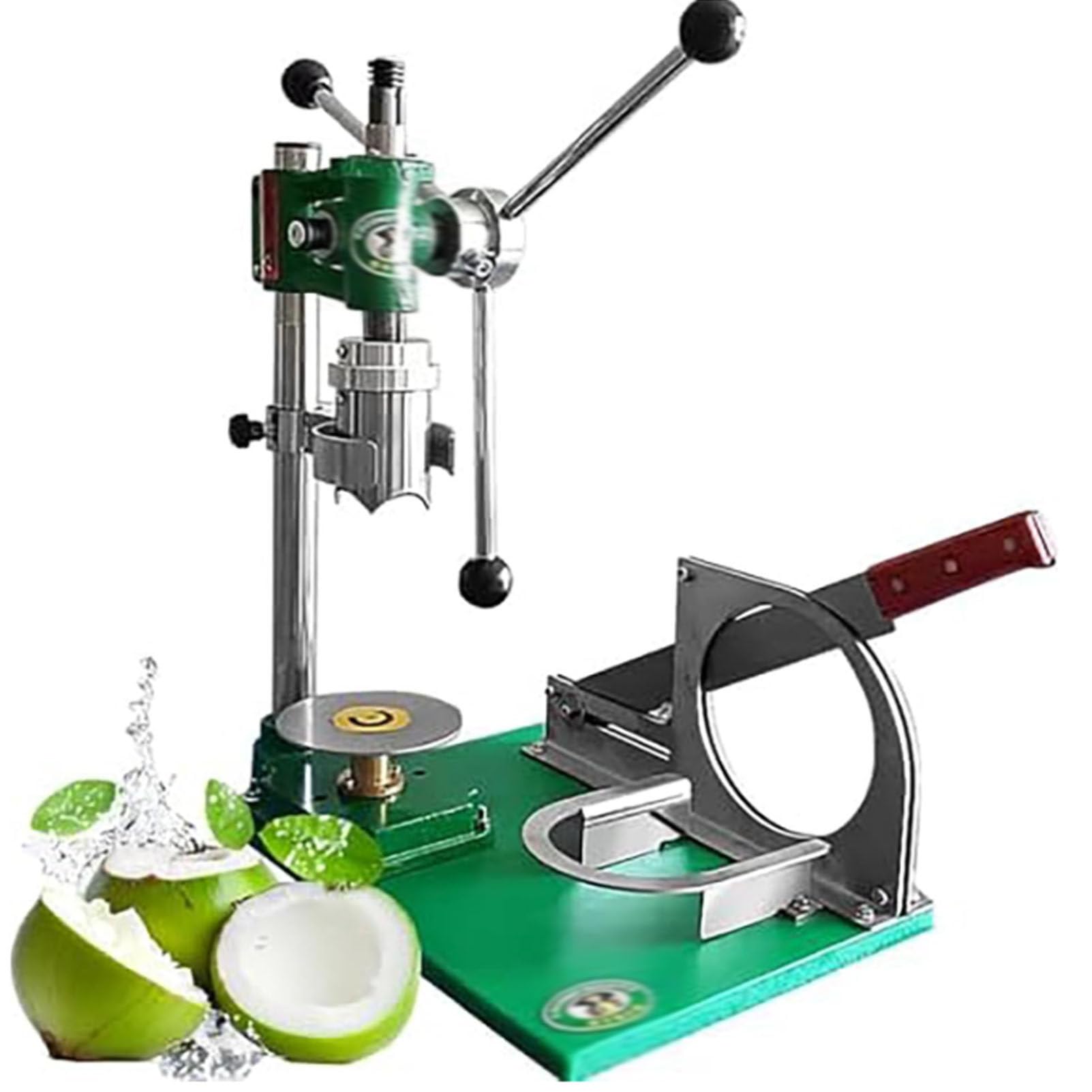 Hydravex Manual Coconut Opener Tool, Stainless Steel Coconut Green Fresh Young Coconut Peeler, Coconut Cutting and Peeling Machine, with Hole Puncher Maker, Coconut Hole Open 2.36" Diameter