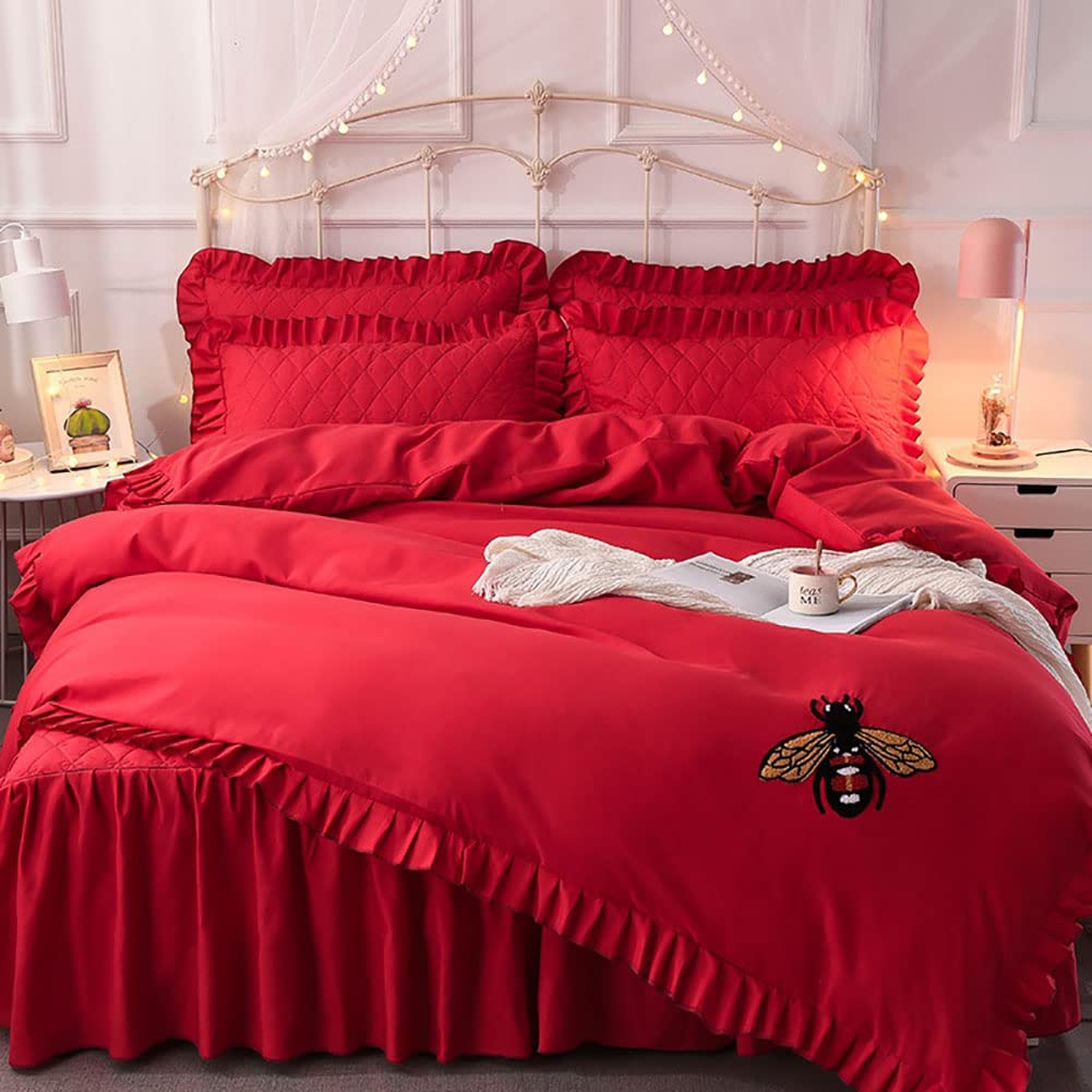 Couvre-lit et draps de lit premium 4 pièces pour grand lit 150cm