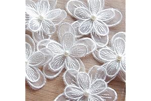 10pcs Butterfly White Lace Flower Applique