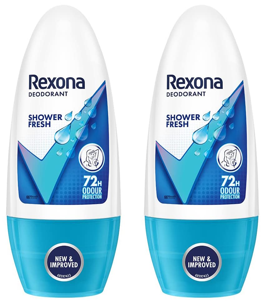 Rexona Shower Fresh Underarm Roll On Perfume For Women, Antiperspirant, Removes Odour, Keeps Skin Fresh & Clean, Alcohol Free, Skin Friendly, 50 Ml (Pack of 2)-picture-26