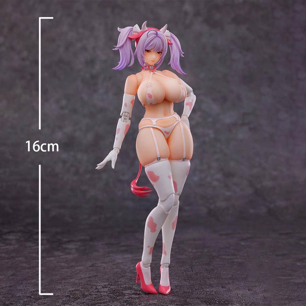 Figura de niña de vaca de anime, figura de pintura original, 16 cm