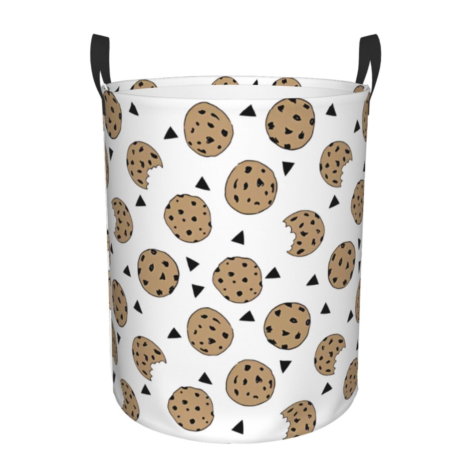 S Circular Hamper Cookies Food Chocolate Chip Biscuits Print for Dirty Clothes