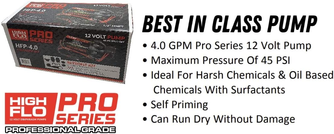 Fimco High Flo 5281326 HFP-4.0 Pro Series 12 Volt, 4.0 GPM, 45 PSI Diaphragm On-Demand Sprayer Pump