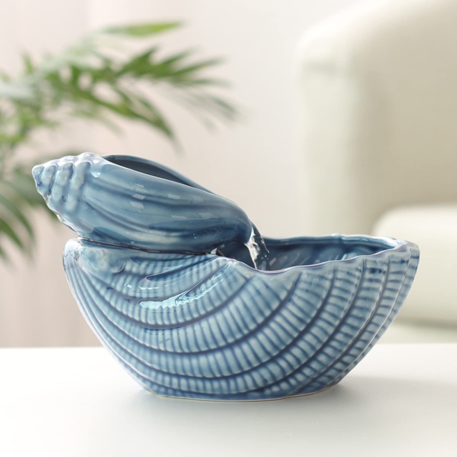 DJKL Water Table Top Fountain Indoor Ornament Creative Waterfall Desktop Crafts, for Home Office Bedroom Desk Décoration 19 * 15 * 12cm blue