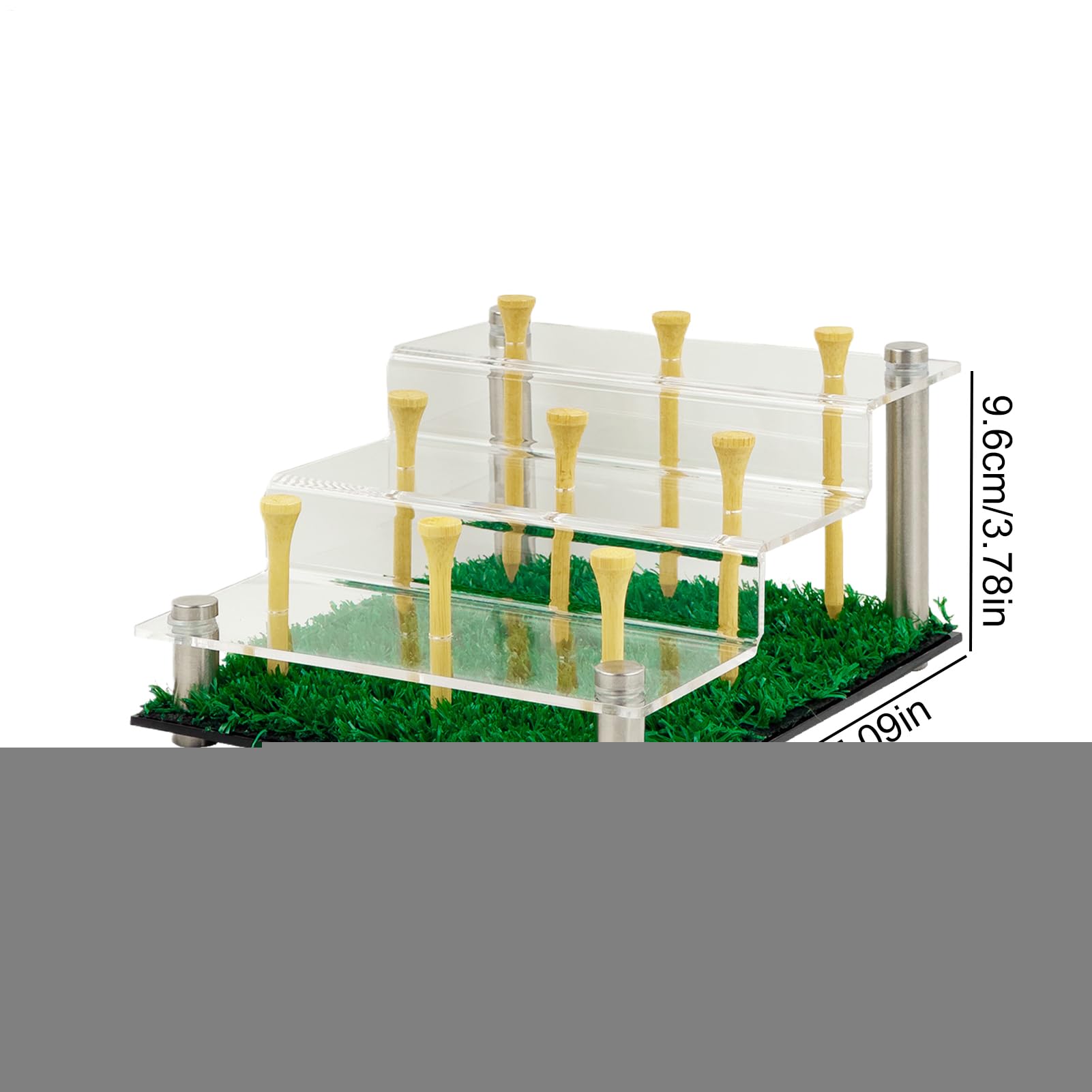 Golfball -Display -Hülle - Clear Acryl Golf Ball Stand Würfelhalter Mit Rasenbasis | Staubschutz Transparenter Aufbewahrungsbox Für Einzelne Softball -Souvenir -Tennissammlungen Lacrosse Platzierungsc