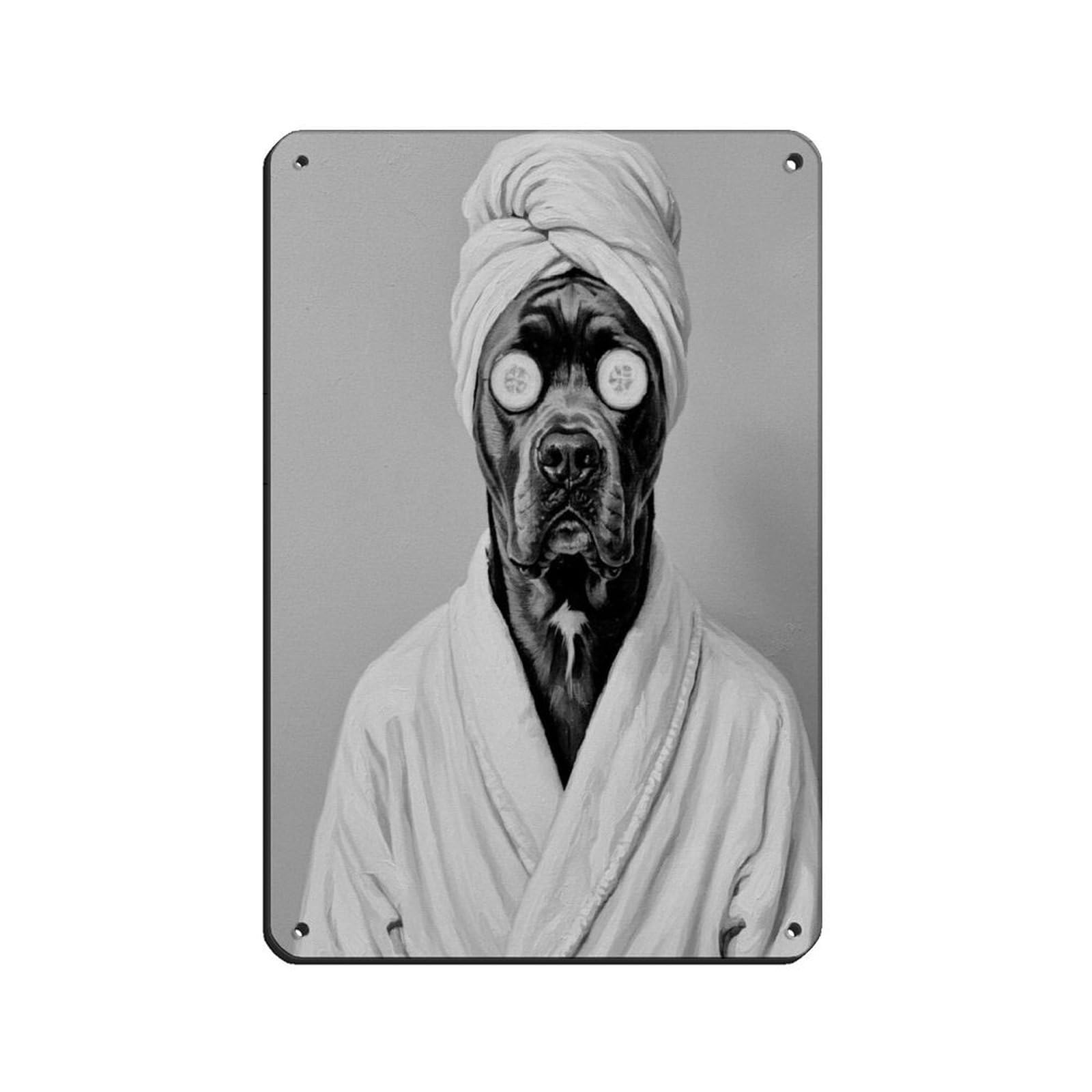 Bathroom Spa Art, Cane Corso Dog Retro Poster Metal Tin Sign Chic Art Retro Iron Painting Bar People Cave Cafe Family Garage Poster Wall Decoration 8x12inch(20x30cm)