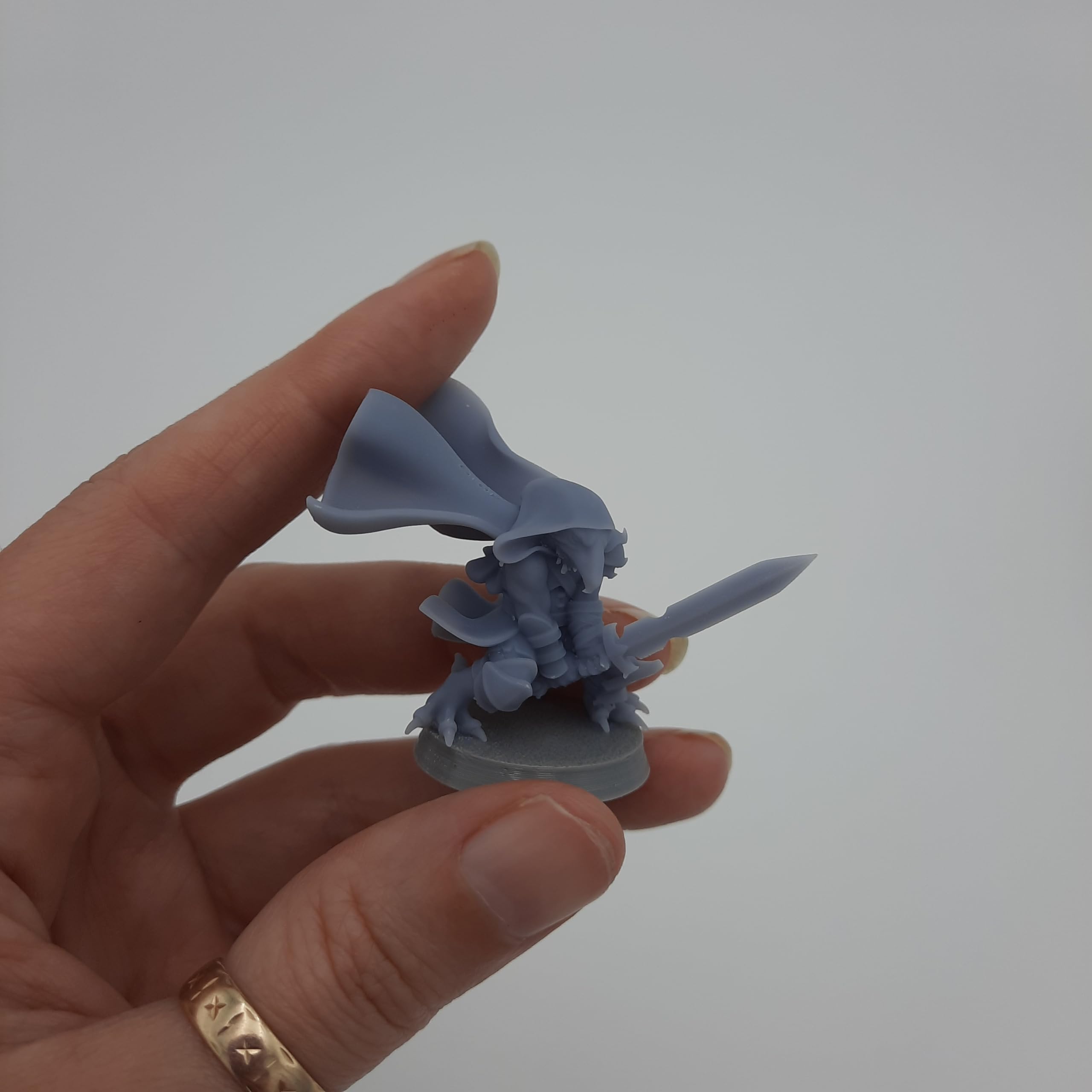 Kenku - Ravenfolk - HERO Creations - RPG - Dungeons and Dragons - DnD - Pathfinder - Diorama - figurina in miniatura (Grigio/Non verniciato) (Fighter (Prime))
