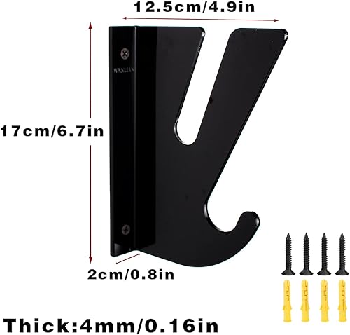 Miniatura 3 de WANLIAN Estante de exhibición de montaje en pared para monopatín, estante de pared para monopatín con gancho de almacenamiento