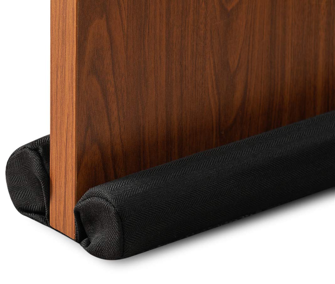 DreamQuil Door Darft Stopper, Weather Stripping Door Seal Gap 1.5 Inch Draft Stoppers for Bottom of Door Dustproofing/Soundproofing/Windproofing, Adjustable Size 32-36 Inch (Black)