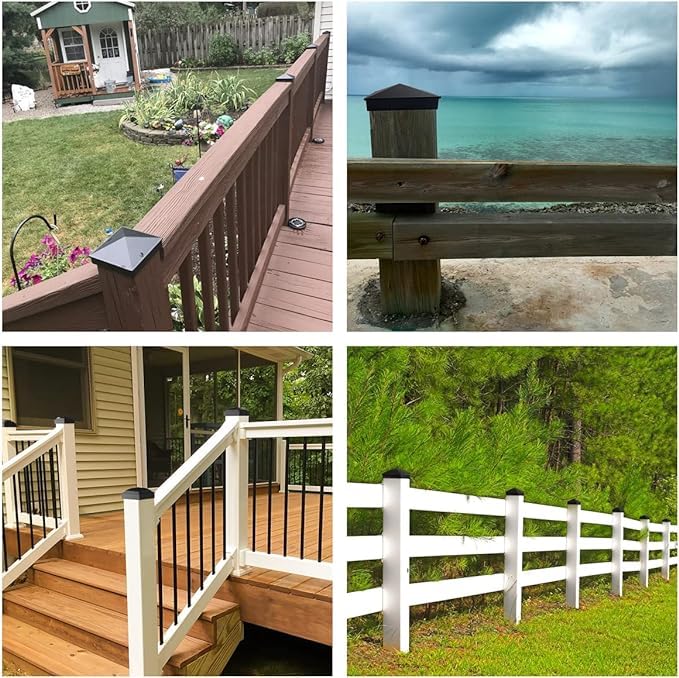 Miniatura 7 de Tapones para postes de valla de madera, 4 x 4 (3.5 x 3.5 pulgadas), plástico PP a prueba de agua, a prueba de rayos UV, evita que el poste se