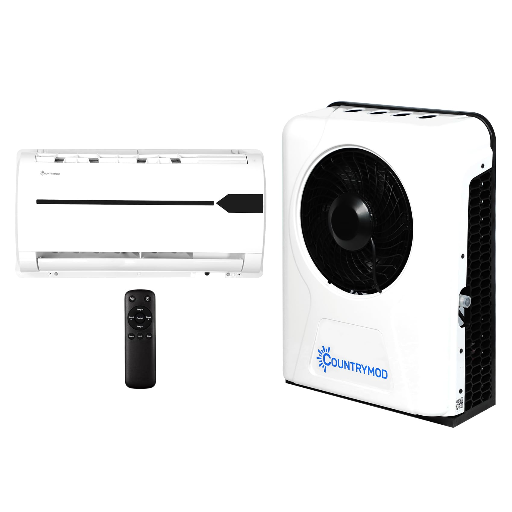 Countrymod 12V DC Air Conditioner,10000 BTU AC unit Split Quiet Cooling Fit for Truck Bus Trailers Tractors Camper Van