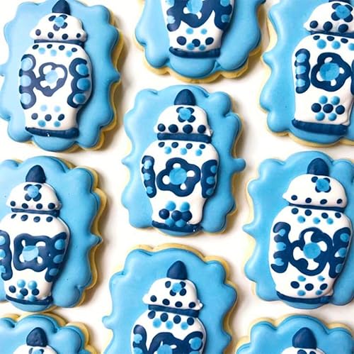 Miniatura 8 de Kanehosi Cortadores de galletas con marco de 10 formas con 6 escribas de galletas y 1 bolsa de almacenamiento, cortadores de masa de fondant,