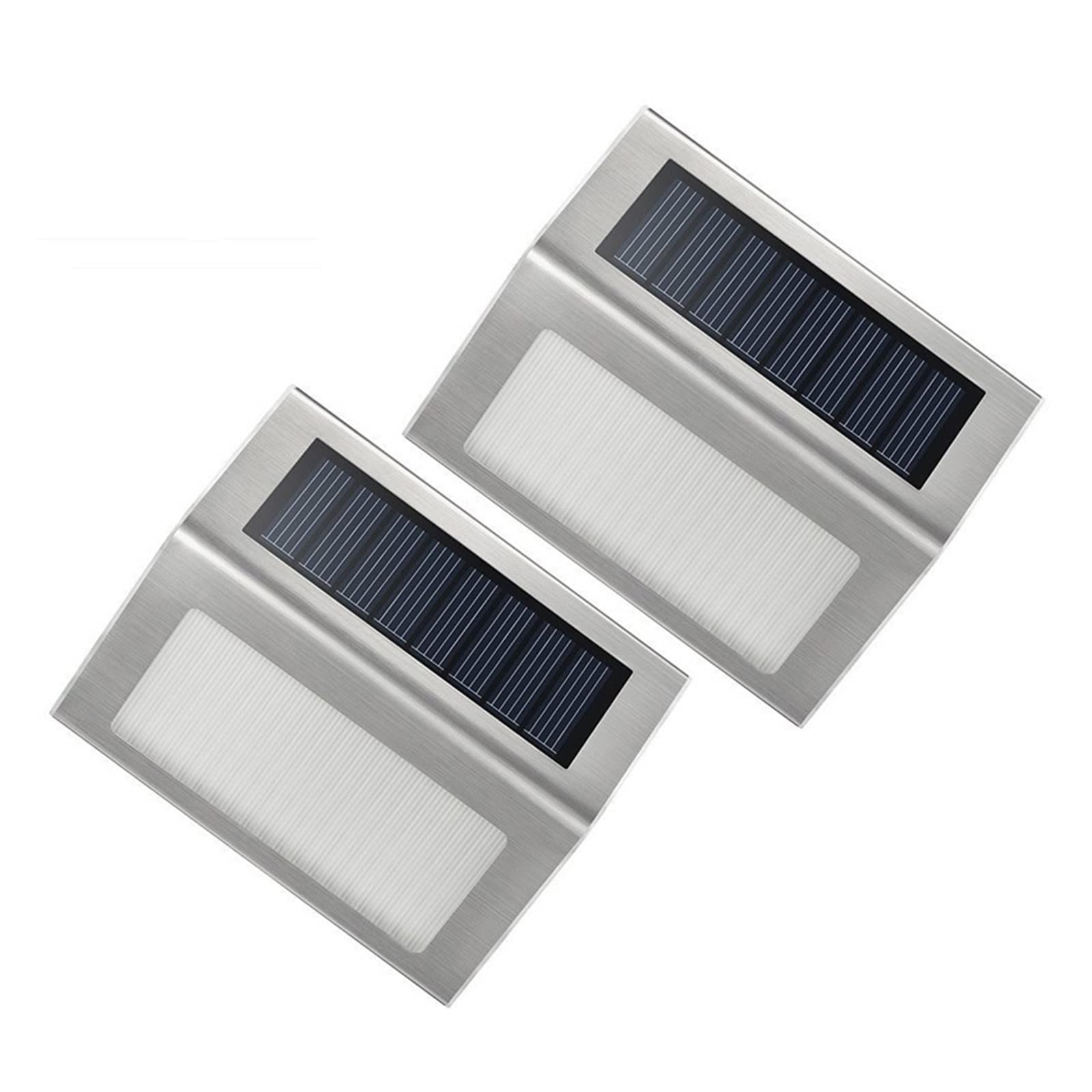 Energía Solar 3 LEDs Al Aire Libre Impermeable Jardín Camino Escaleras Lámpara Luz Ahorro De LED Pared Blanco Cálido Frío Sensor De Movimiento(2 PCS,Cold White)
