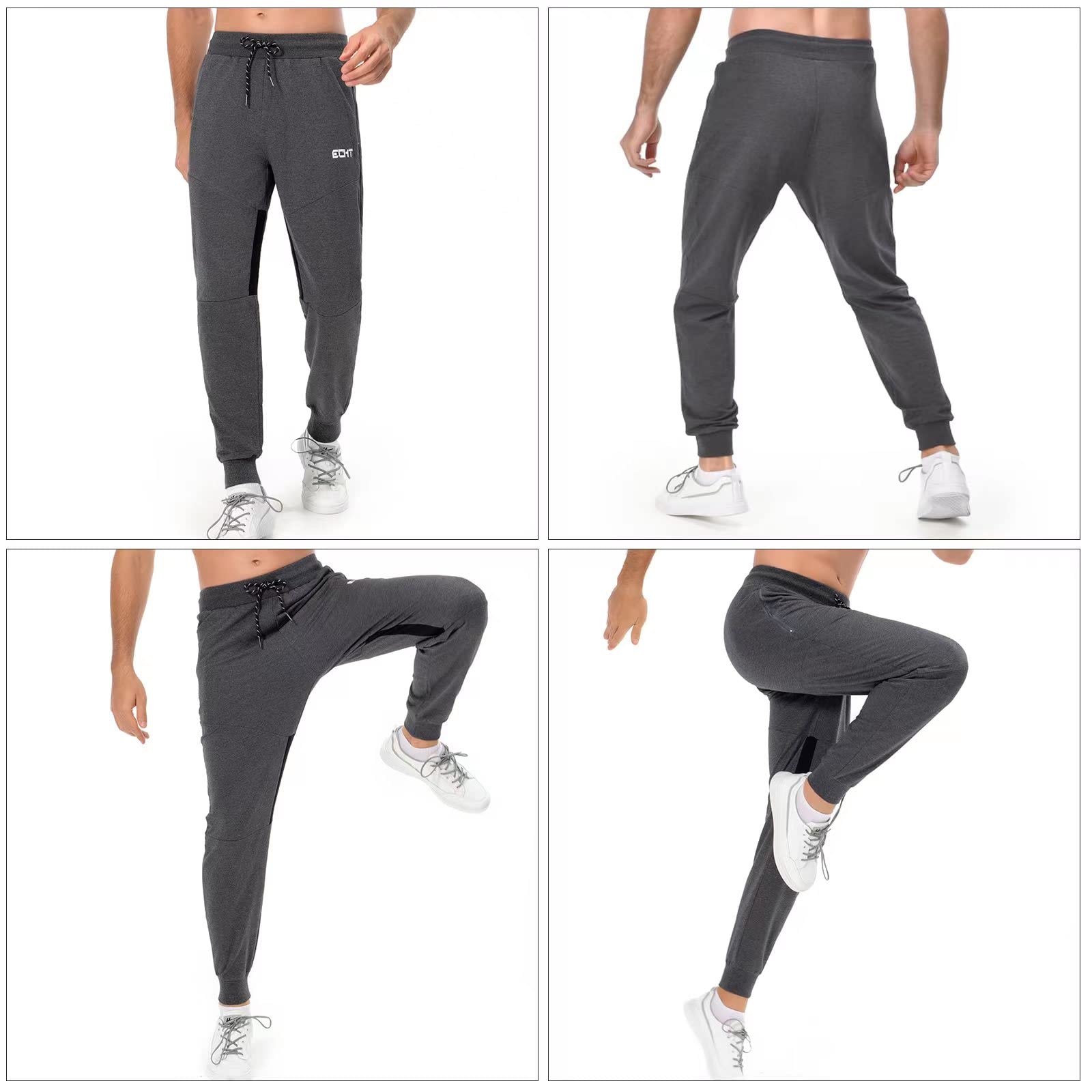 Herren Jogginghose Trainingshose Fitness Slim Fit Hose mit Reißverschluss