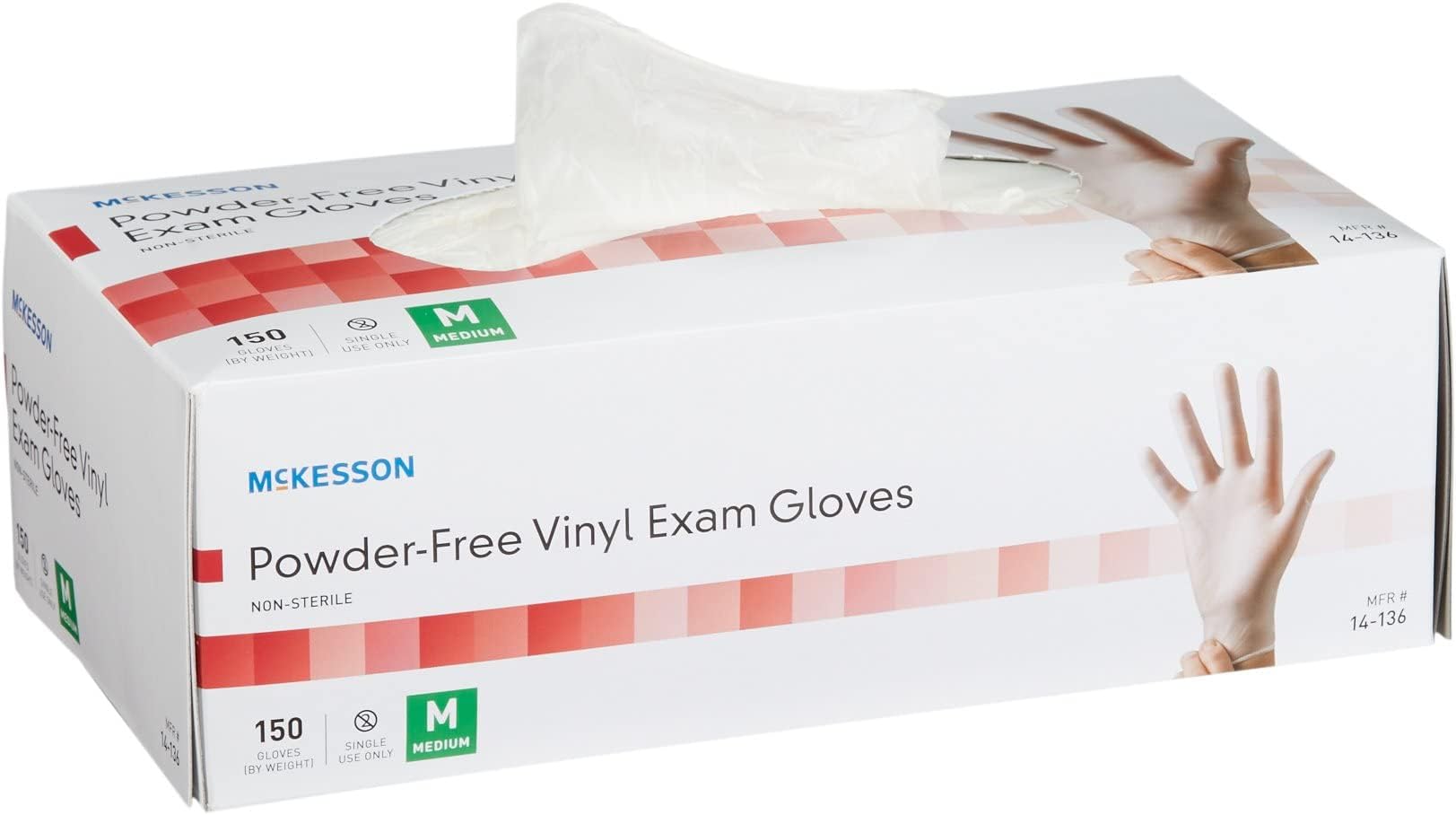OmniTrust Vinyl Powder Free Medical Exam Gloves, Small, 100