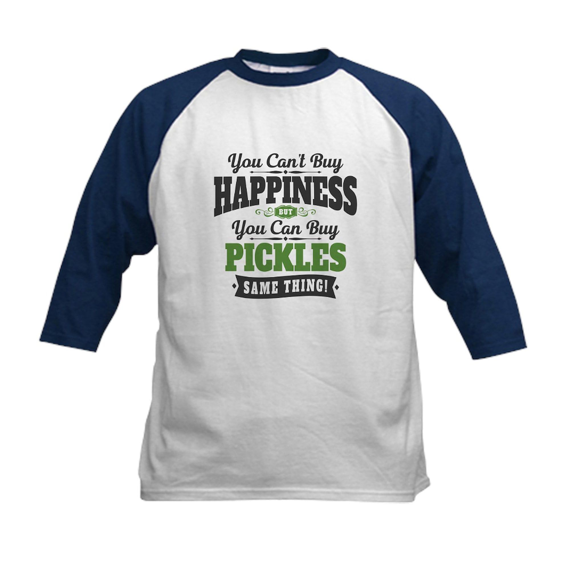 CafePress Pickles Happiness Kids Baseball Tee Kids Cotton Baseball Jersey, 3/4 Raglan Sleeve Shirt Navy/White