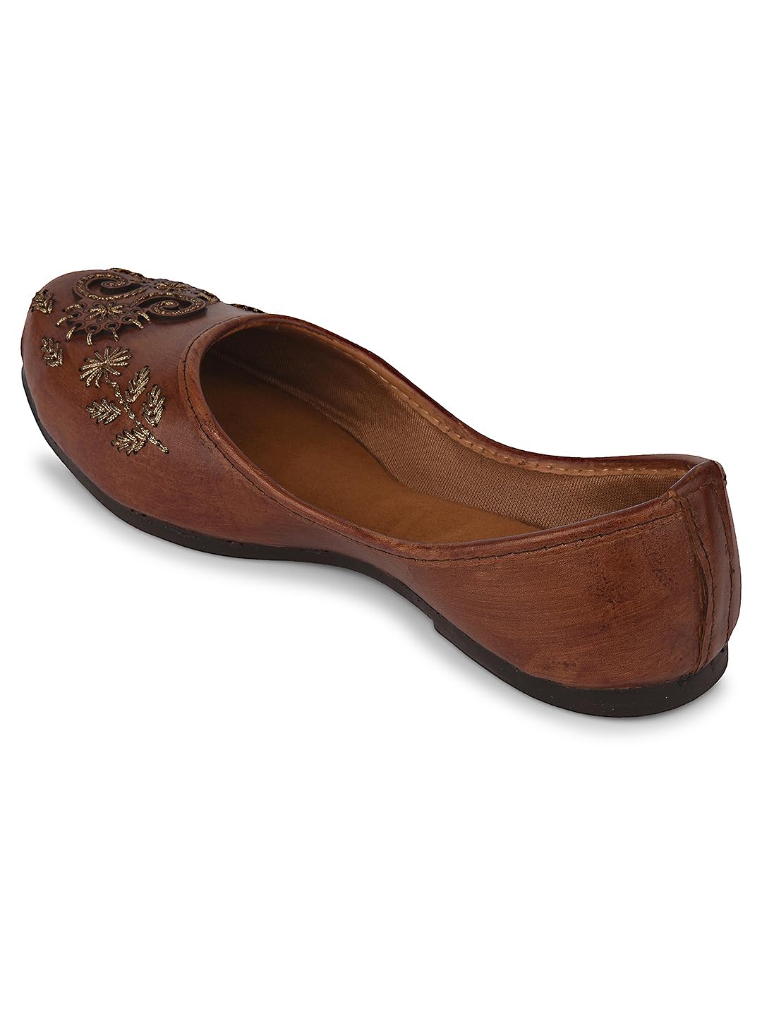 desi colour Women Brown Ethnic Vegan Punjabi Jutti |UK - 5-picture-6