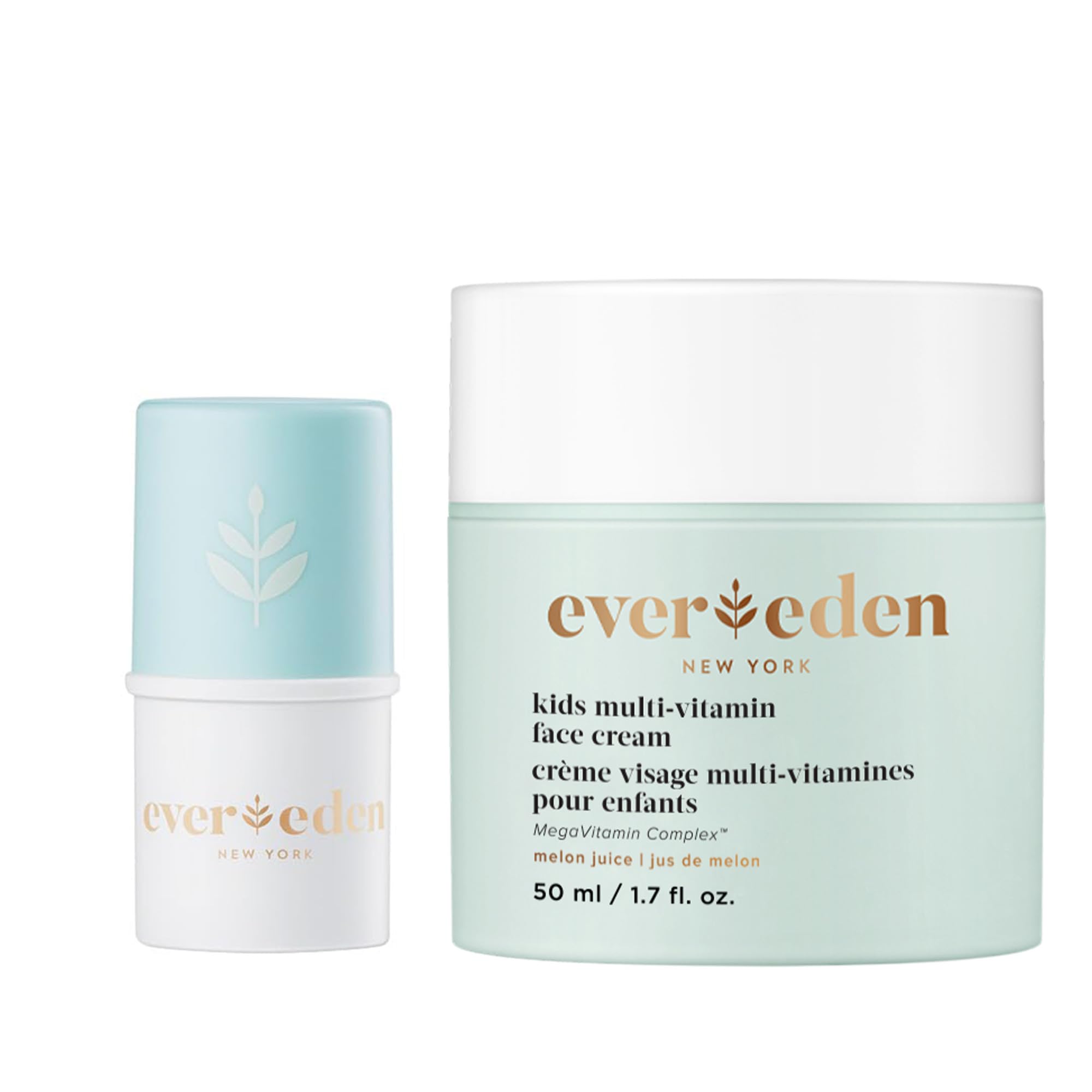 Kids Face Cream: Melon Juice, 1.7 oz. & Lip Balm, 0.13 oz | Clean and Non-Toxic Products | Multi-Vitamin Skin Care for Kids