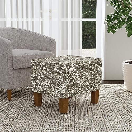 Image of HomePop 22 inch Modern Rectangular Storage Ottoman - Brown Jacobean Print