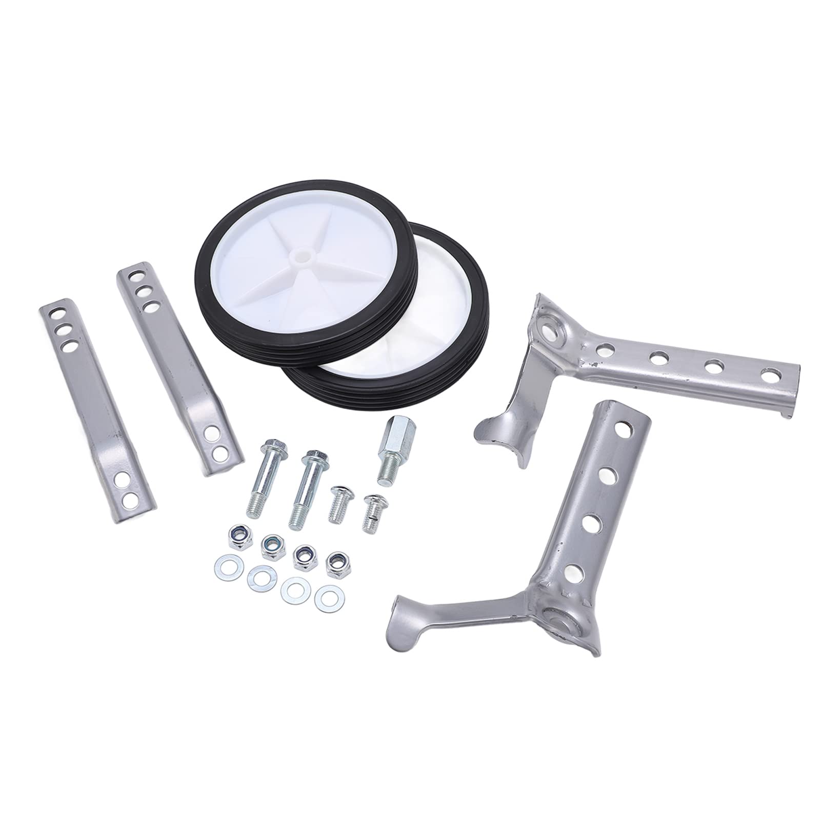 High Strength Training Wheels, Safe and Highly Compatible Steel Frame 100kg Load Bearing Cycling Training Wheels for Kids (Grey)