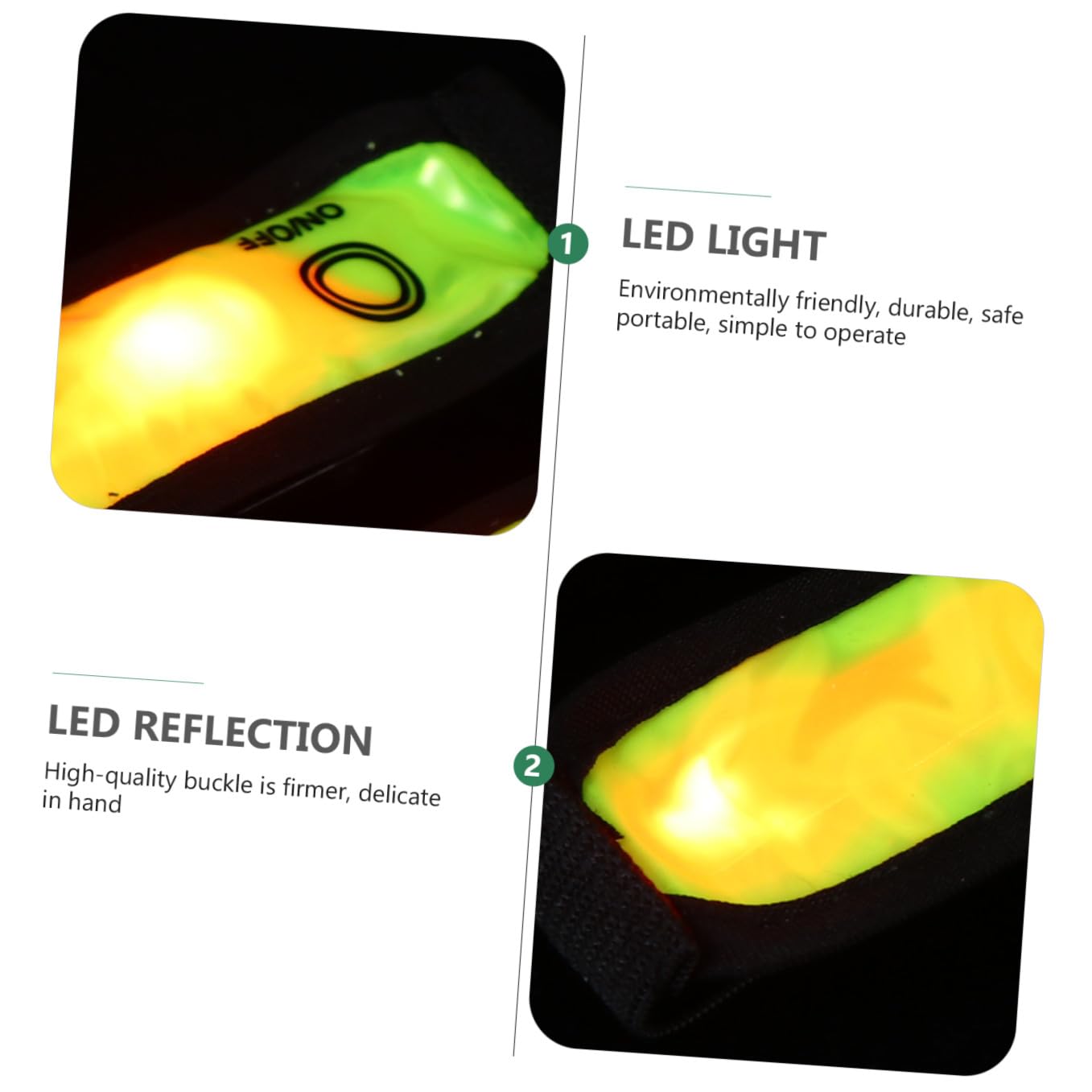 Yardwe Brazalete Reflectante con Entramado para Montar En La Noche Accesorios para Correr 2 Uds
