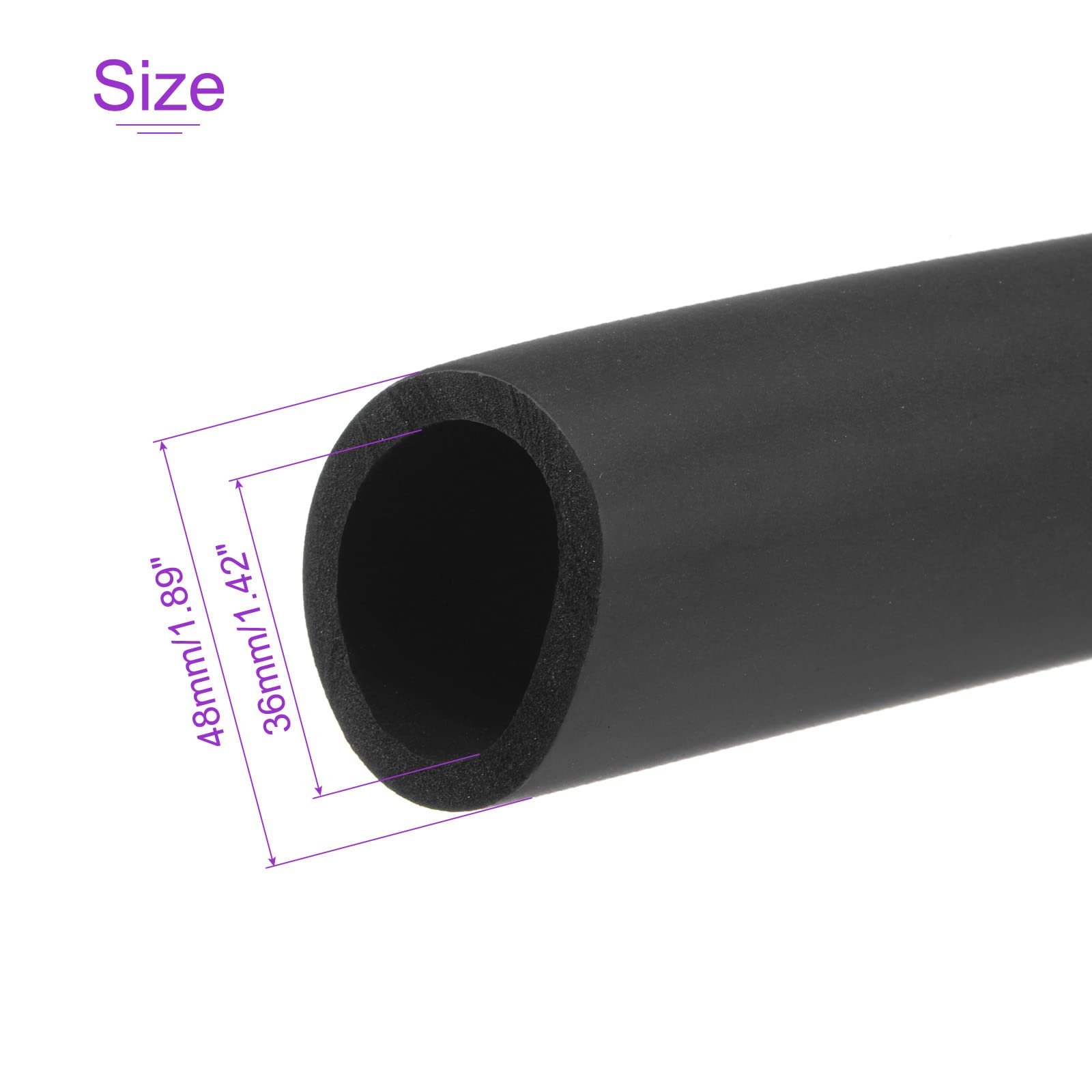 DMiotech 36mm ID x 6mm Thick 5ft Black Foam Grip Wrap Closed Cell Foam Tubing Non-Slip for Utensil Tools Handle Support - Image 3