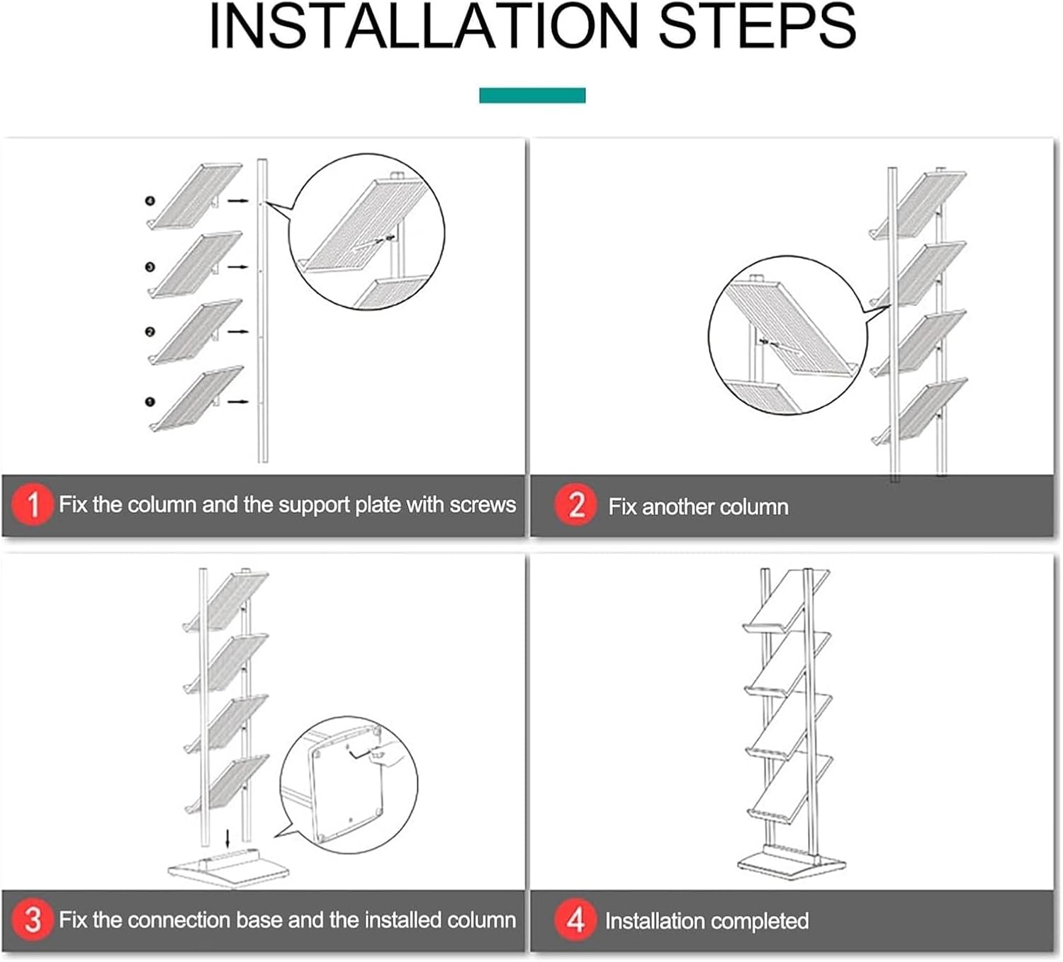 Magazine Rack,Book Display Rack, Literature Catalog Rack Exhibition Display Stand for Trade Show Exhibitions Office Retail Store