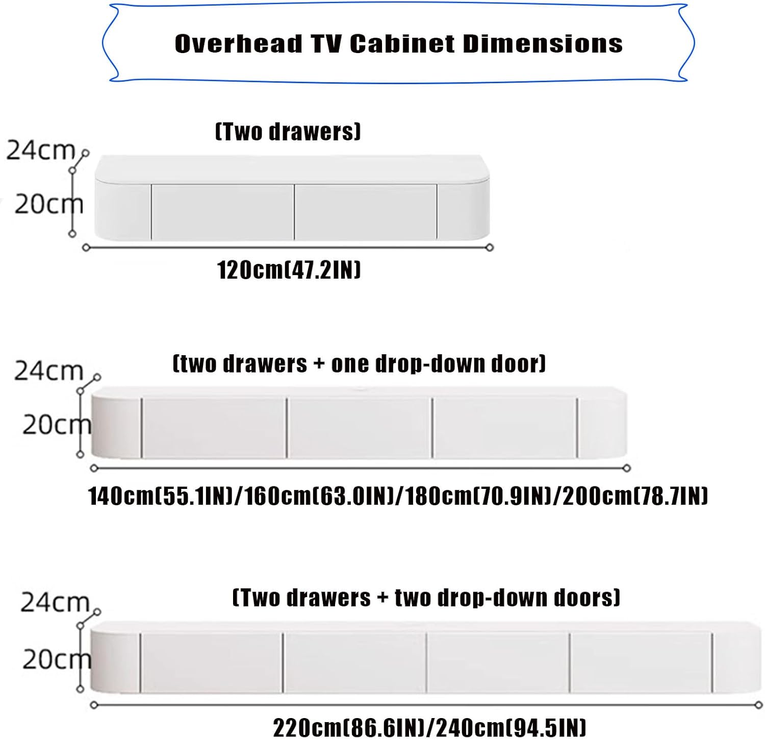 Floating TV Stand Large Floating TV Shelves Wall Mounted Multi Storage Compartment TV Media Console Floating TV Cabinet Bench Under TV Large Storage (Black with Led, 47.2 * 7.9 * 9.4 in)
