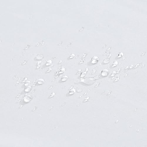 Miniatura 2 de Falisy Acrylic Crystal Button Tassel Farmhouse Boho Hand-Knotted Pattern White Fabric Shower Curtains for Bathroom, Modern Decorative Spa Hotel