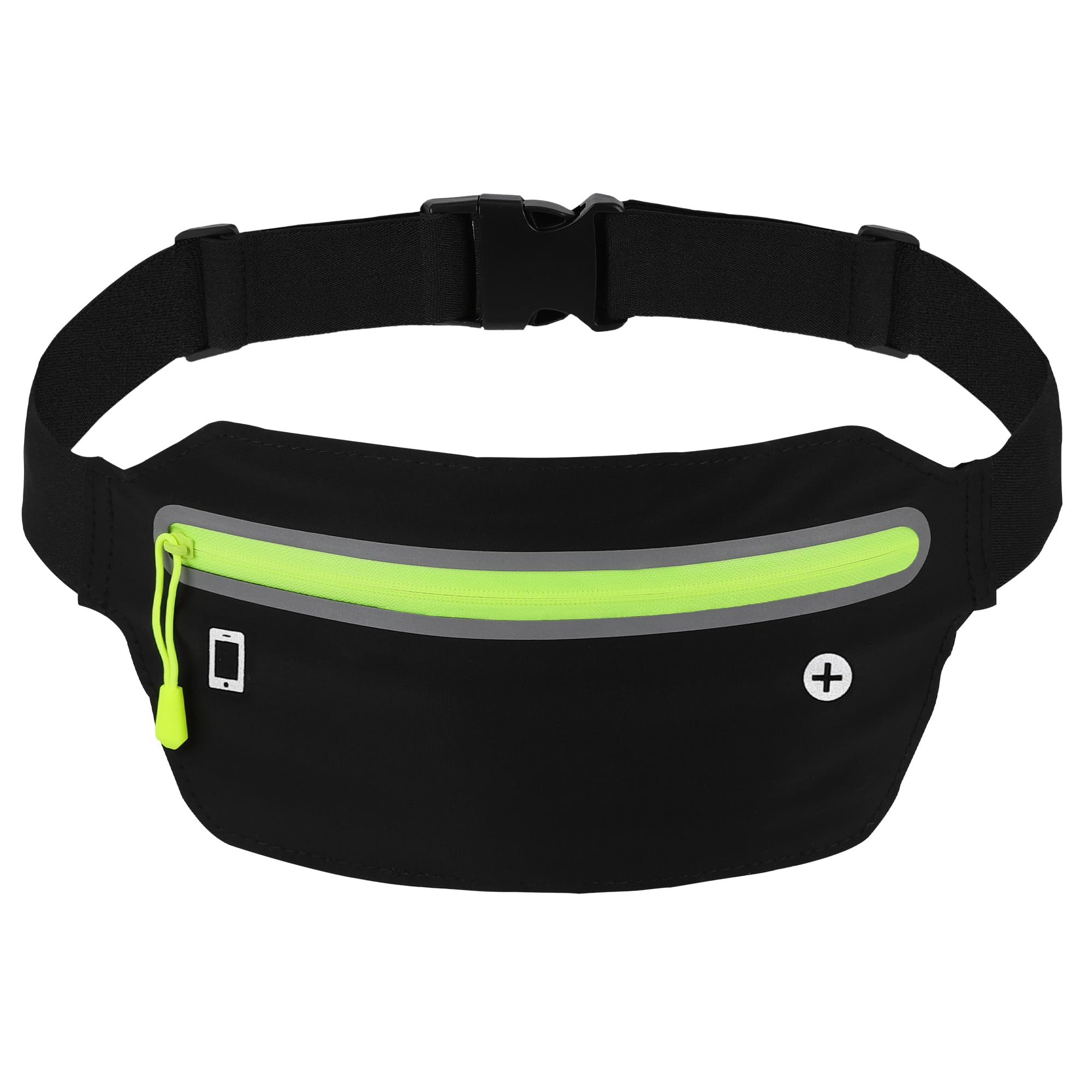 Peginmol Laufgürtel für Handy, Lauftasche Jogging wasserdichte, Hüfttasche für Running mit Reflektierende Streifen, Sportgürtel Running Belt zum Joggen, Fitness, für Fast Alle Smartphones, Schwarz