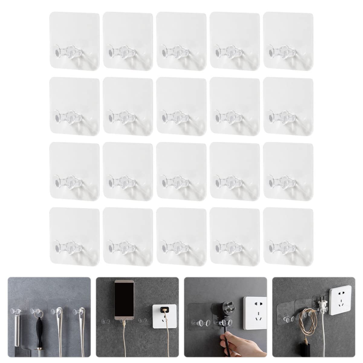 5 Sets Erweitern Sie Den Klebende Wandhalter Starke Multifunktionale Haken Halten Sie Schreibtisch Unordnung 20 Stück * 5