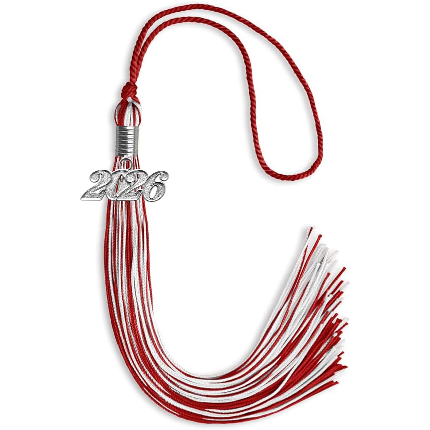 endea graduation mixed double color tassel with silver date drop